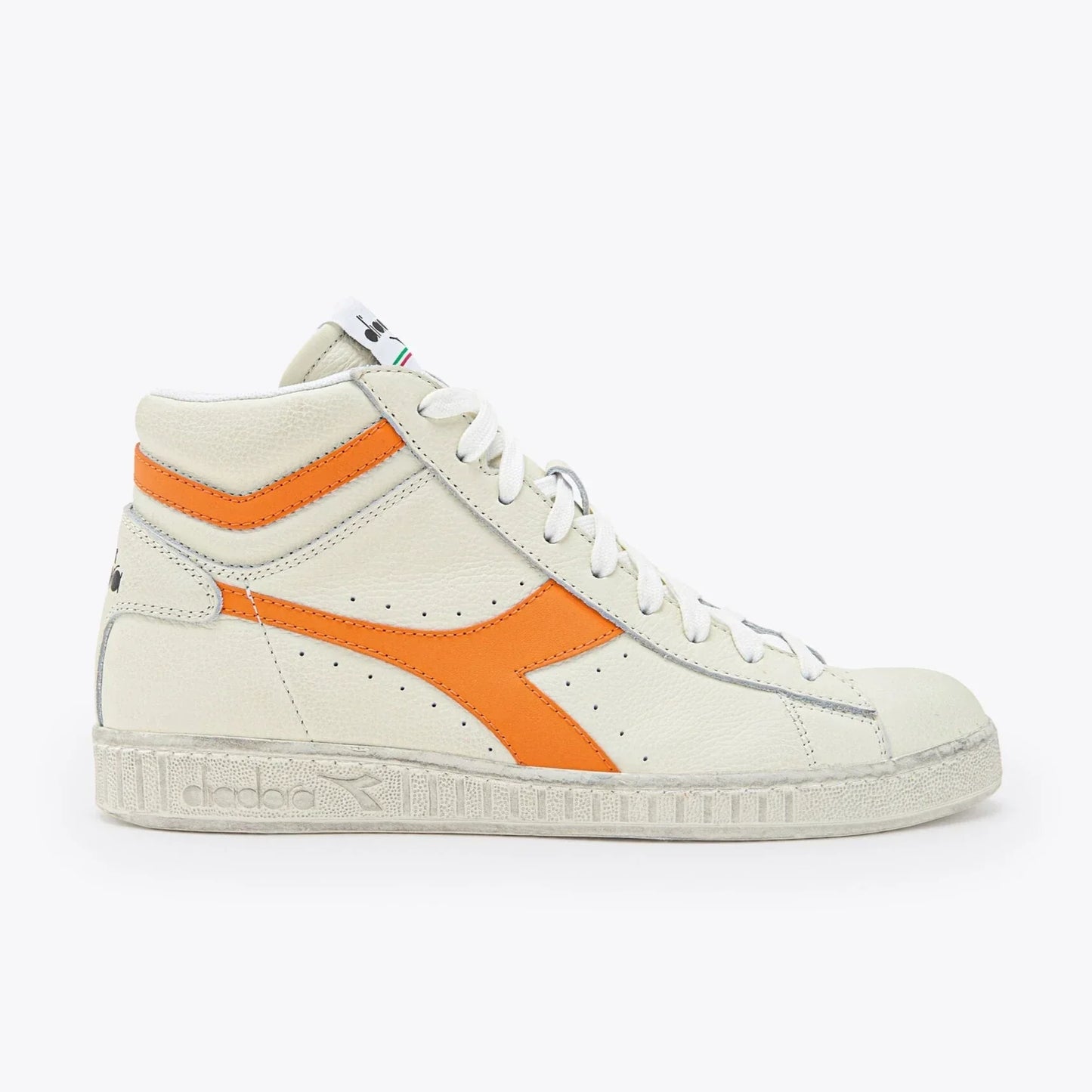 Diadora Unisex-Sneaker Game L High Fluo Wax Weiß/Orange in Orange
