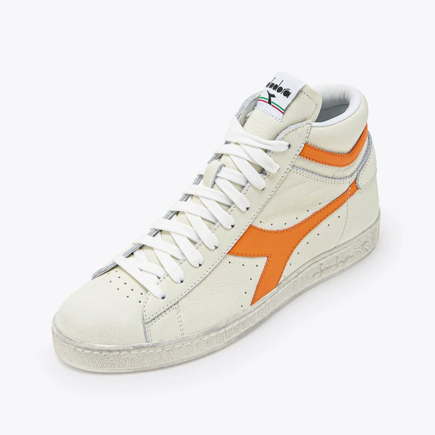 Diadora Unisex-Sneaker Game L High Fluo Wax Weiß/Orange in Orange
