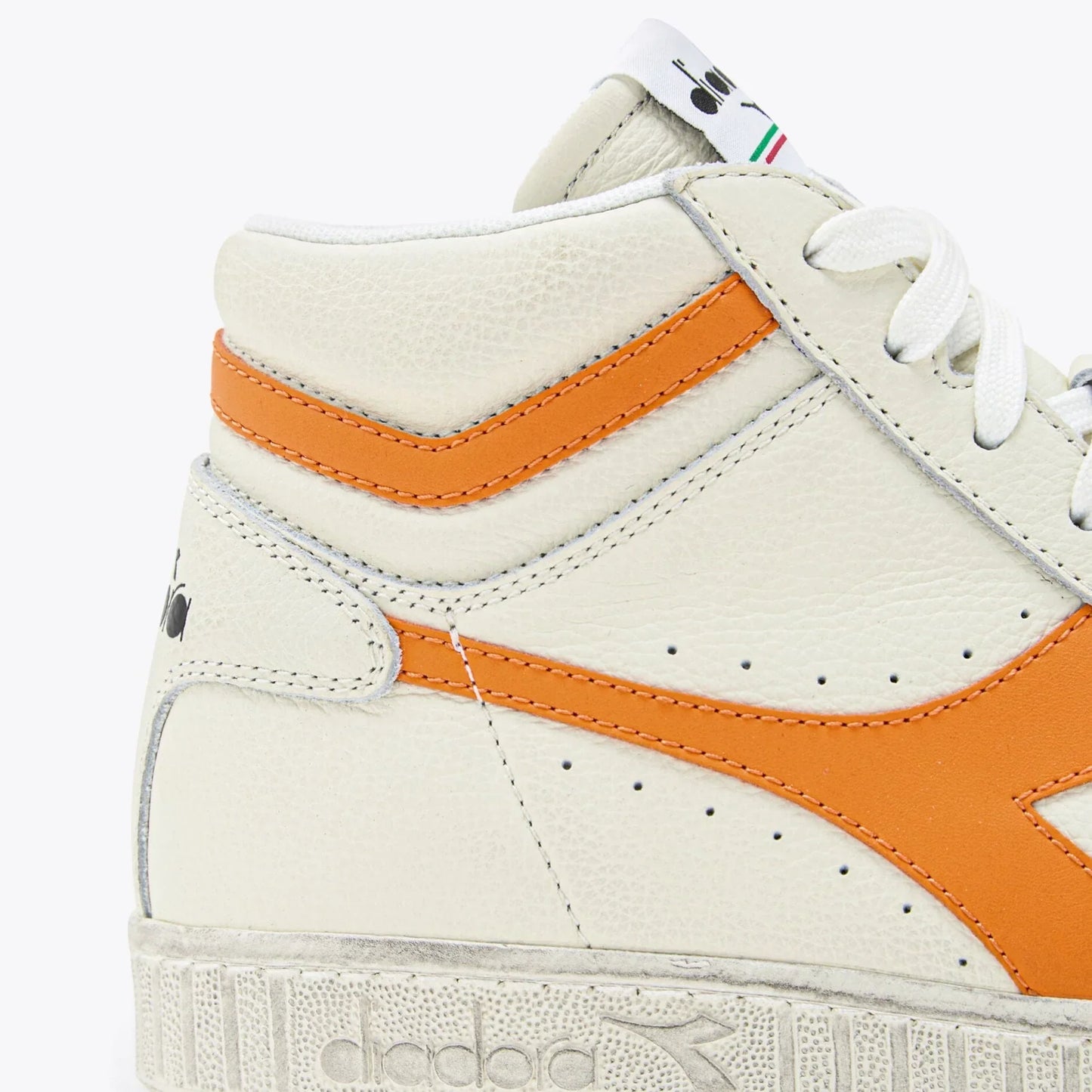 Diadora Unisex-Sneaker Game L High Fluo Wax Weiß/Orange in Orange