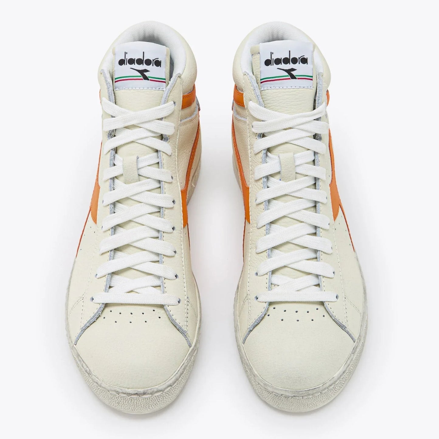 Diadora Unisex-Sneaker Game L High Fluo Wax Weiß/Orange in Orange