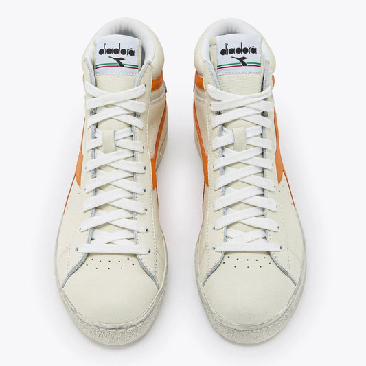 Кроссовки Diadora Unisex Game L с флуоресцентным воском, белые/оранжевые, оранжевый цвет