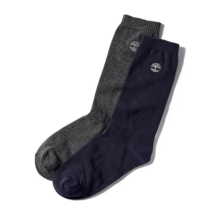 Timberland Herrensocken - 2er-Pack hohe Socken - Marineblau/Mehrfarbig