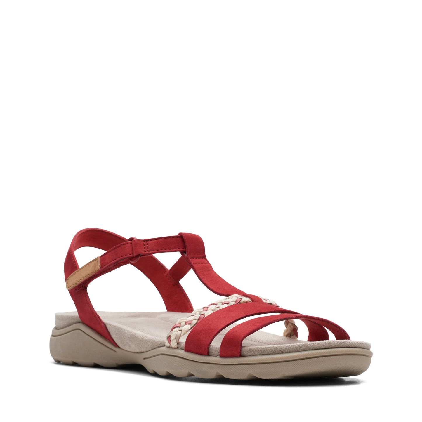 Sandalias De La Marca Clarks Para Mujer Modelo Amanda Tealite Red Nubuck En Color Rojo