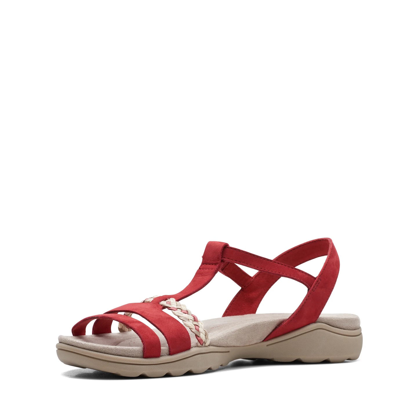 Sandalias De La Marca Clarks Para Mujer Modelo Amanda Tealite Red Nubuck En Color Rojo