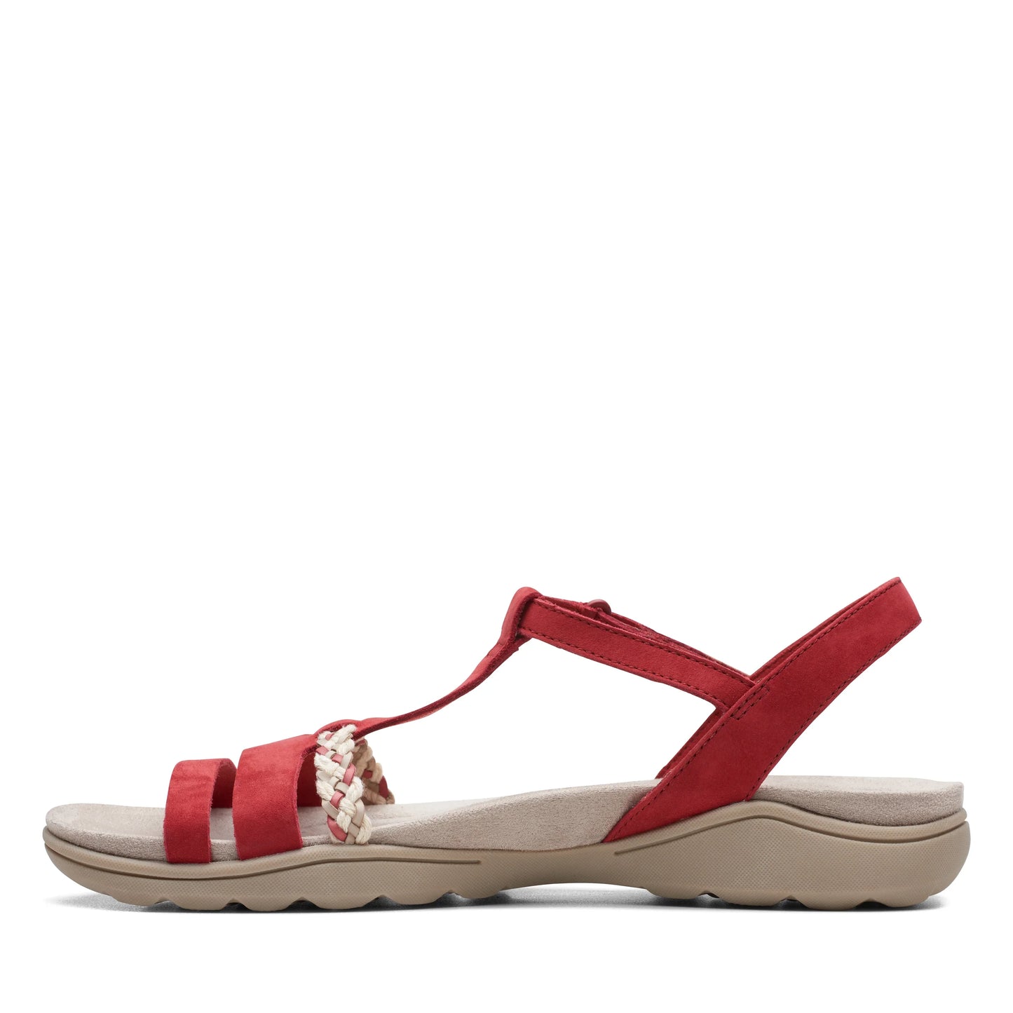 Sandalias De La Marca Clarks Para Mujer Modelo Amanda Tealite Red Nubuck En Color Rojo