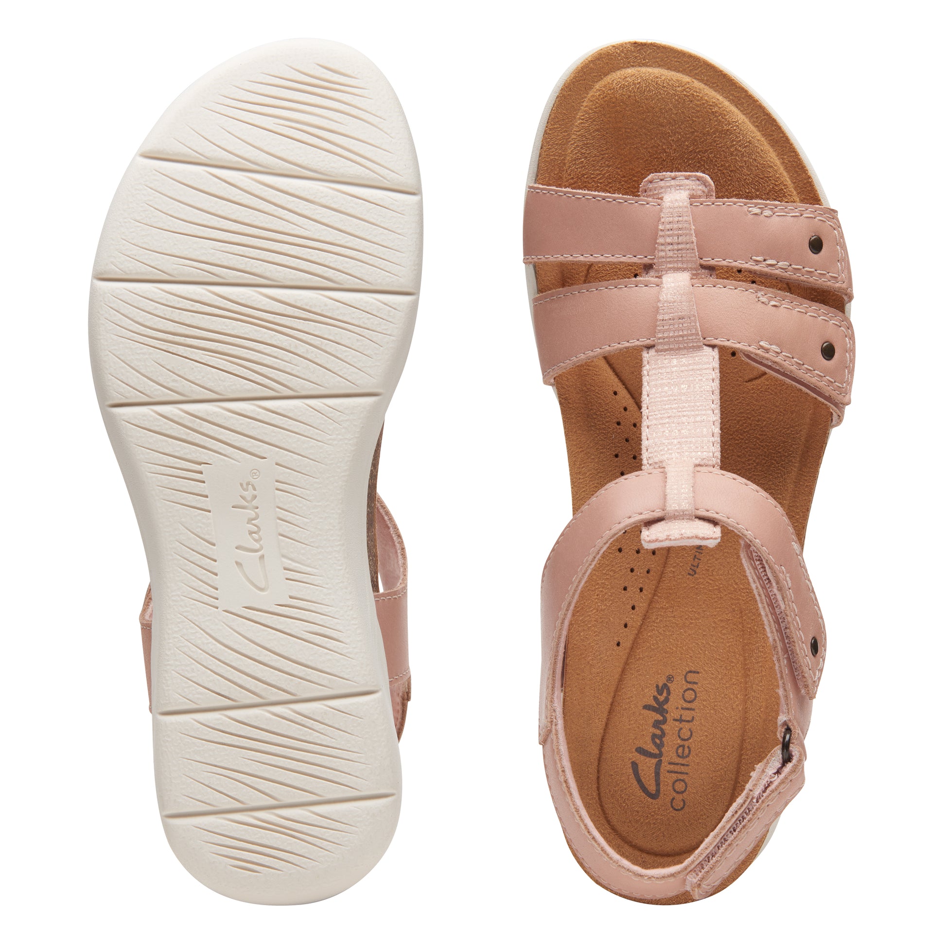 Clarks 女士 April Cove Blush 粉色凉鞋