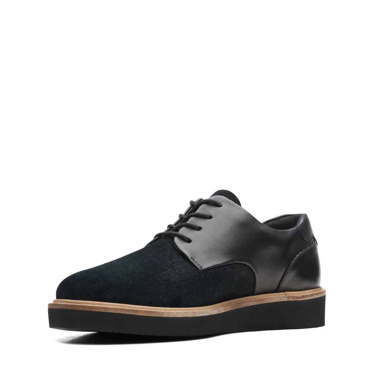 Zapatos Derby De La Marca Clarks Para Mujer Modelo Baille Lace Black Combination En Color Negro