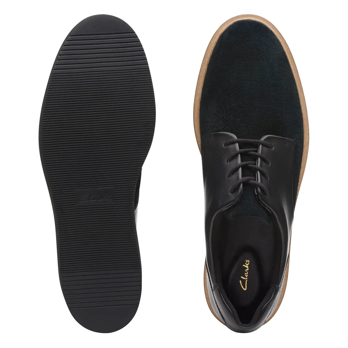 Zapatos Derby De La Marca Clarks Para Mujer Modelo Baille Lace Black Combination En Color Negro