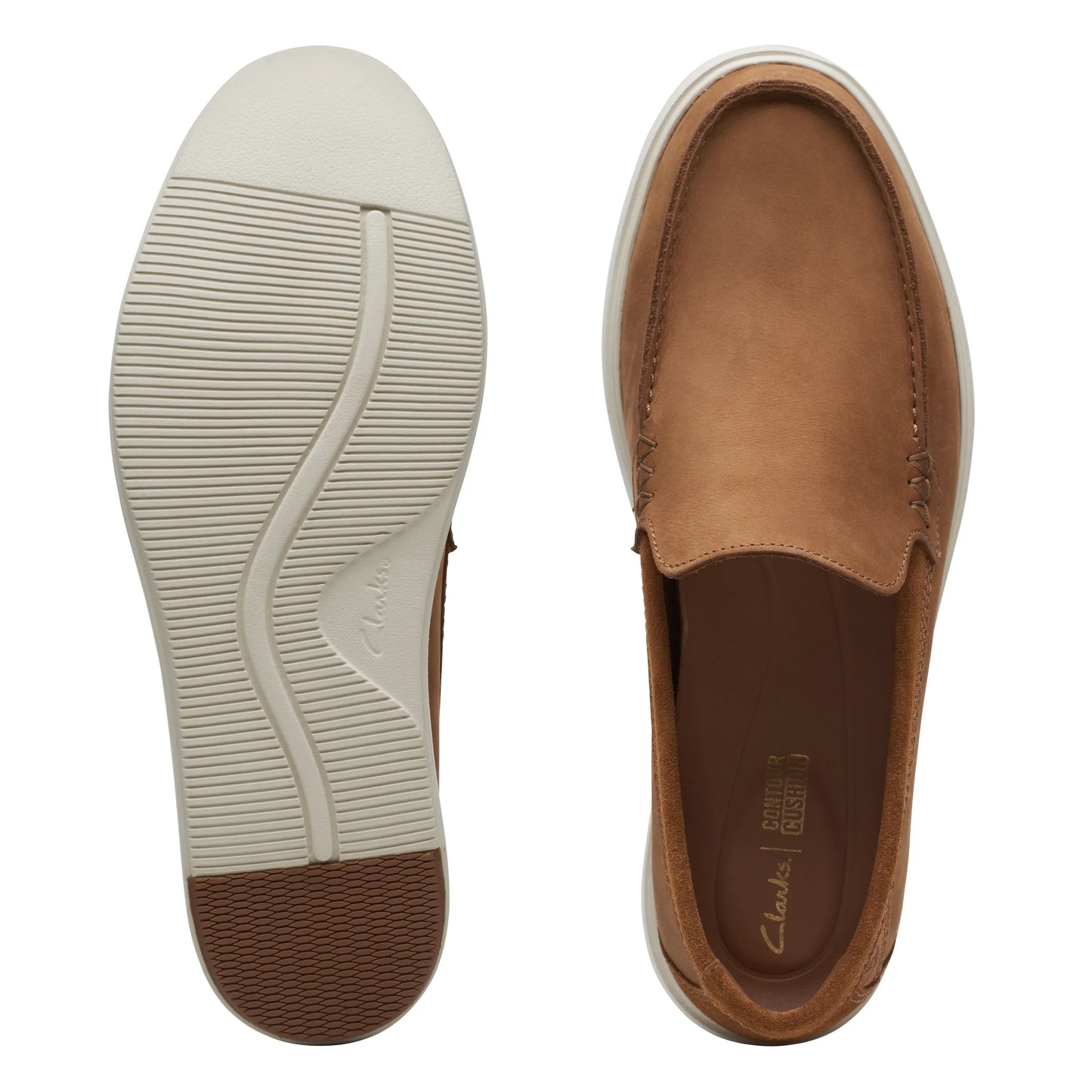 Zapatos Casual De La Marca Clarks Para Hombre Modelo Bratton Loafer Dark Tan Nubuck En Color Beige