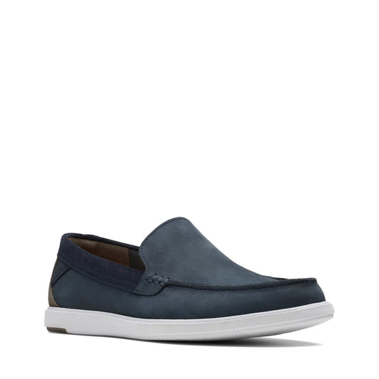Мужские лоферы Clarks Bratton Loafer из темно-синего нубука синего цвета
