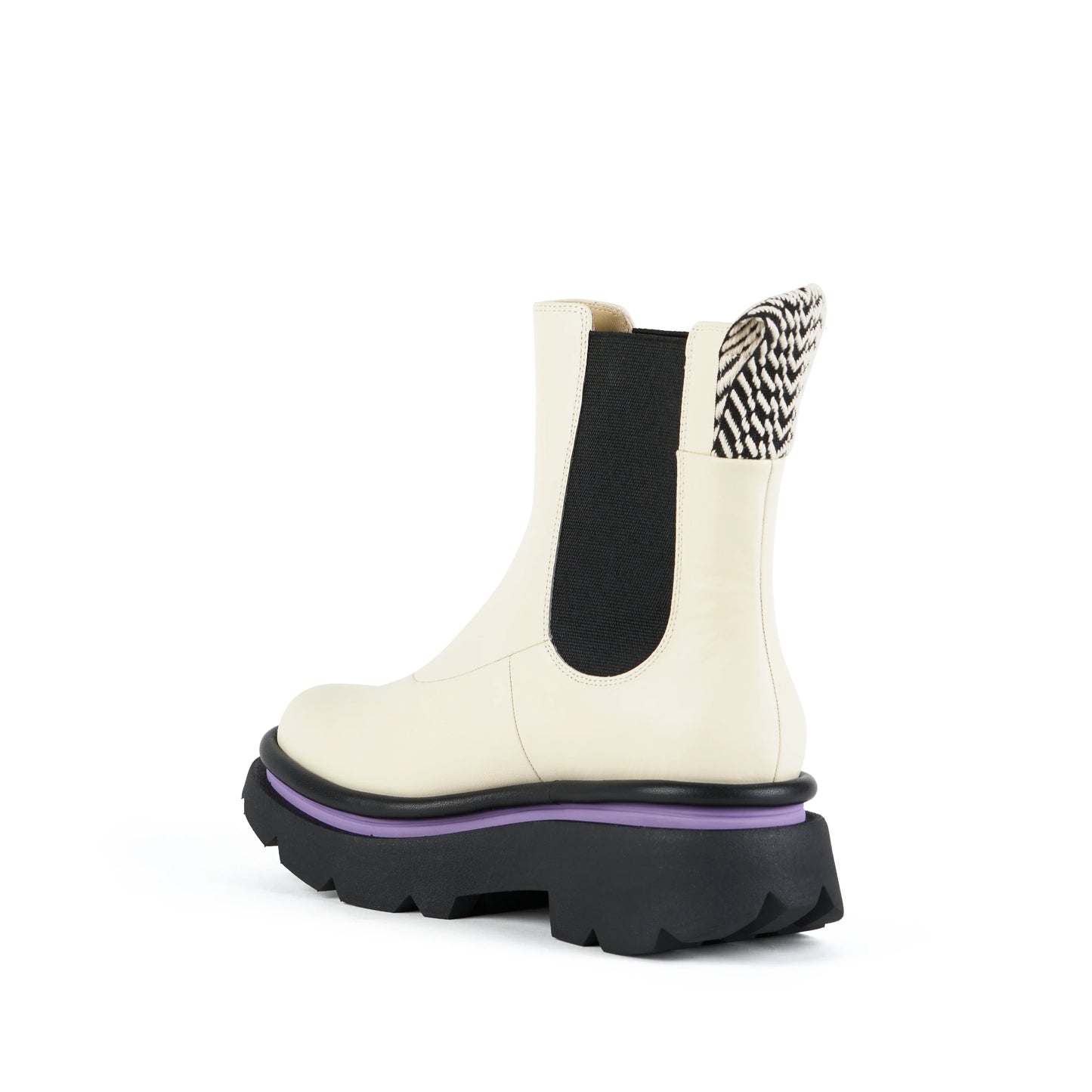 Botines Chelsea De La Marca 4Ccccees Para Mujer Modelo Crunch Chelsea IvoryEn Color Blanco
