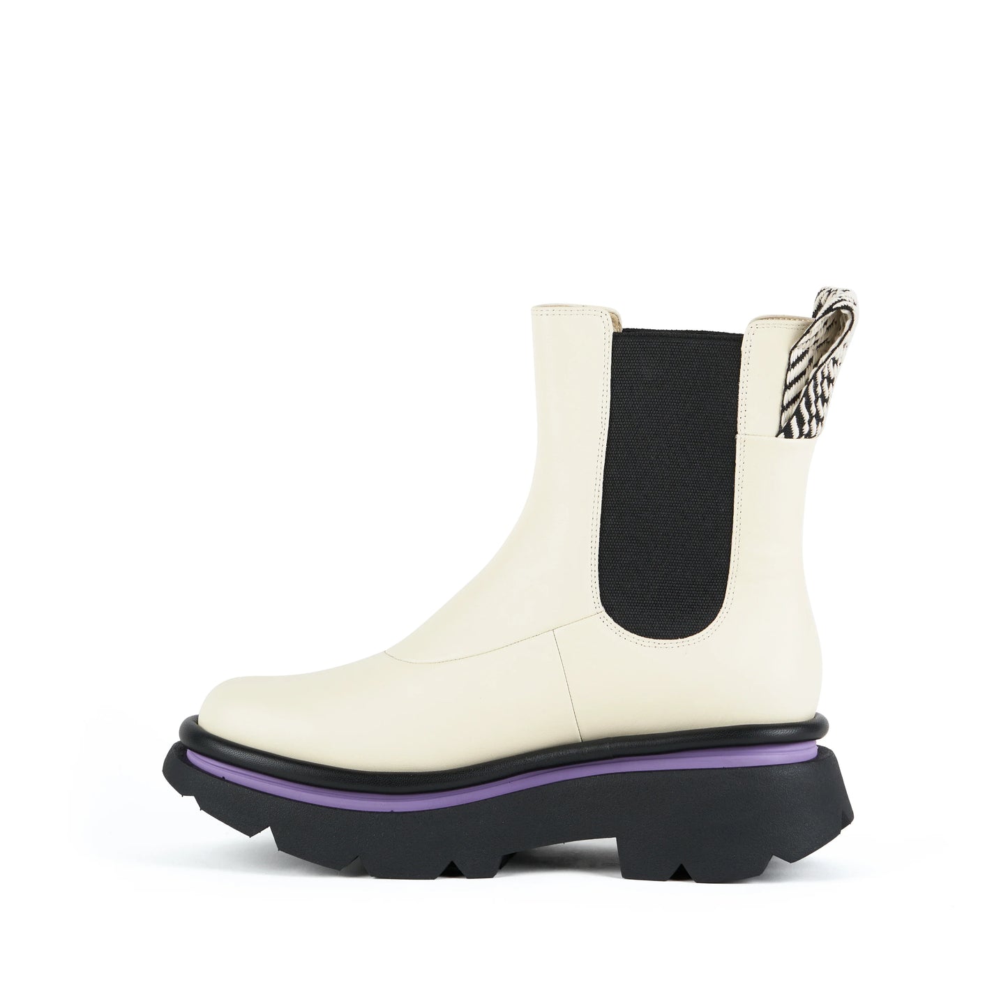 Botines Chelsea De La Marca 4Ccccees Para Mujer Modelo Crunch Chelsea IvoryEn Color Blanco