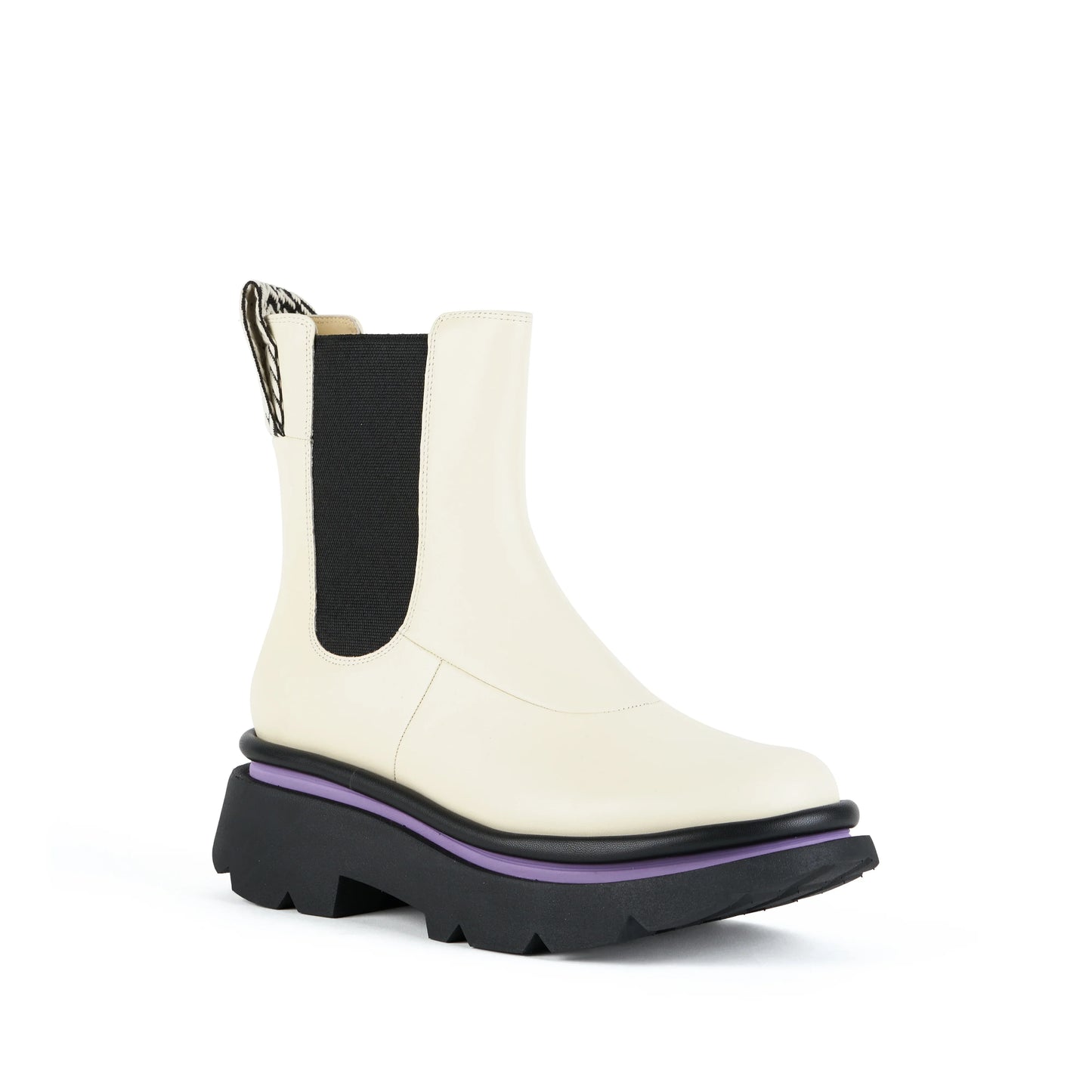 Botines Chelsea De La Marca 4Ccccees Para Mujer Modelo Crunch Chelsea IvoryEn Color Blanco