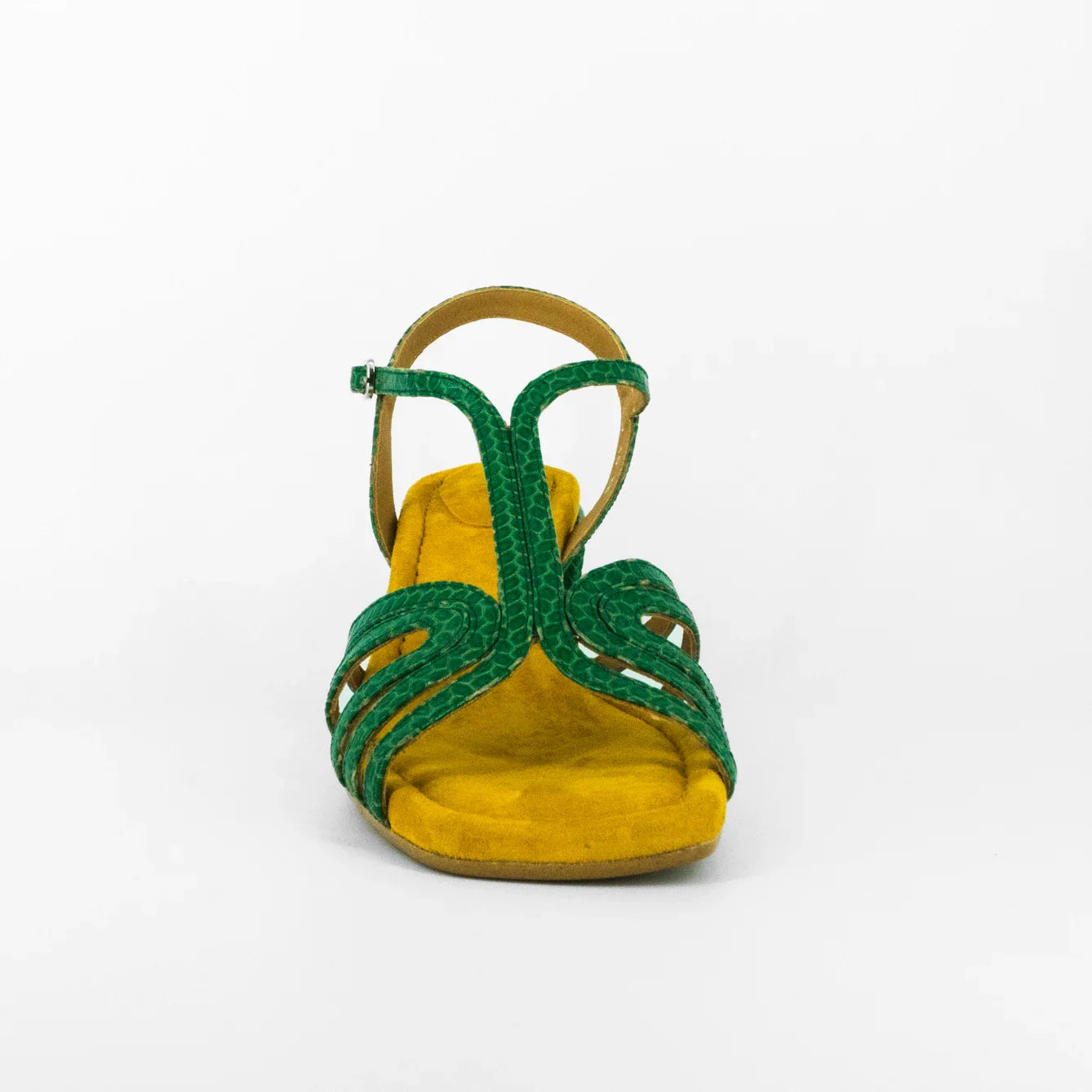 Sandalias De La Marca Audley Modelo Hallie: Tacón Crossed Palm