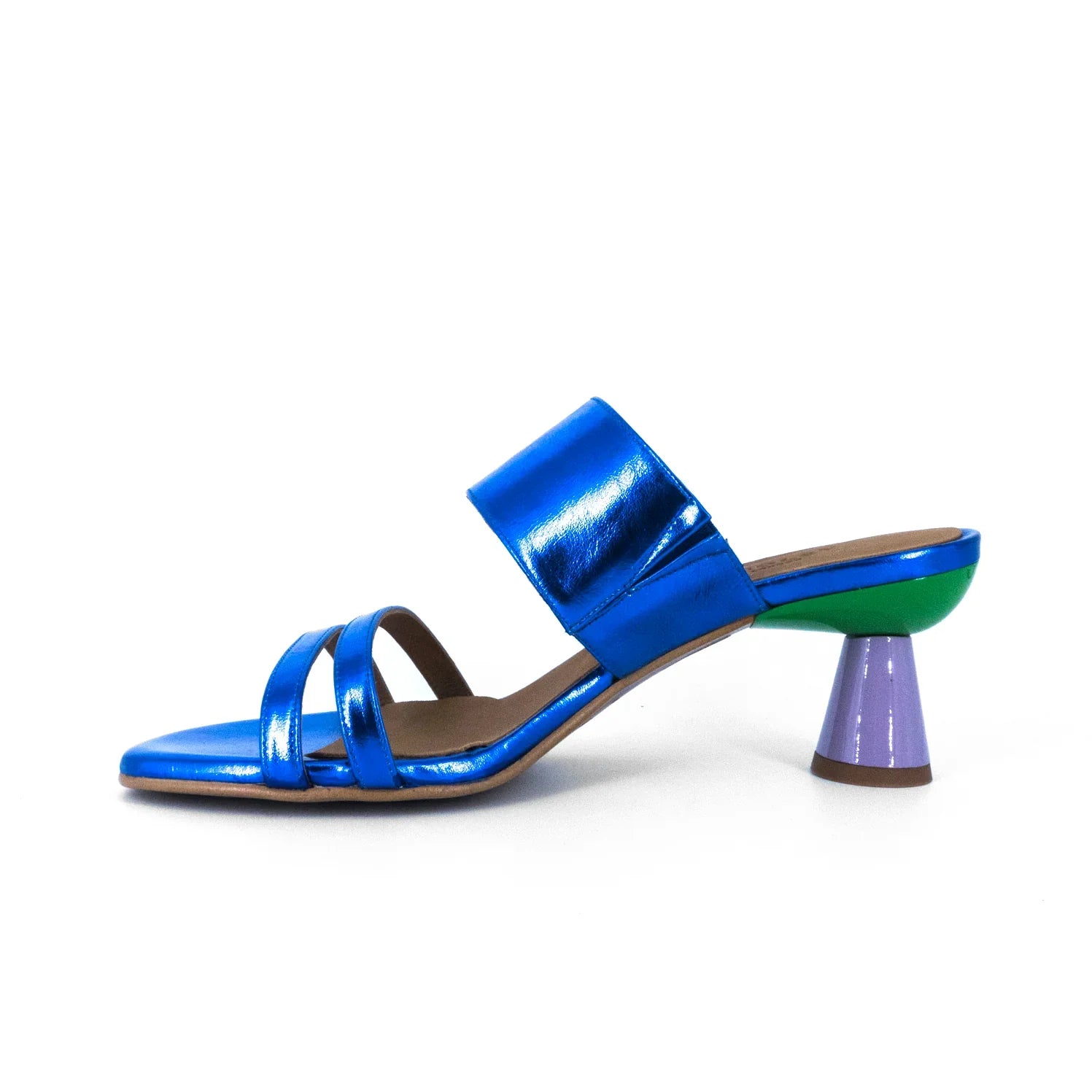 Sandalias De La Marca Audley Para Mujer Modelo Tacón Bavaro En Color Azul