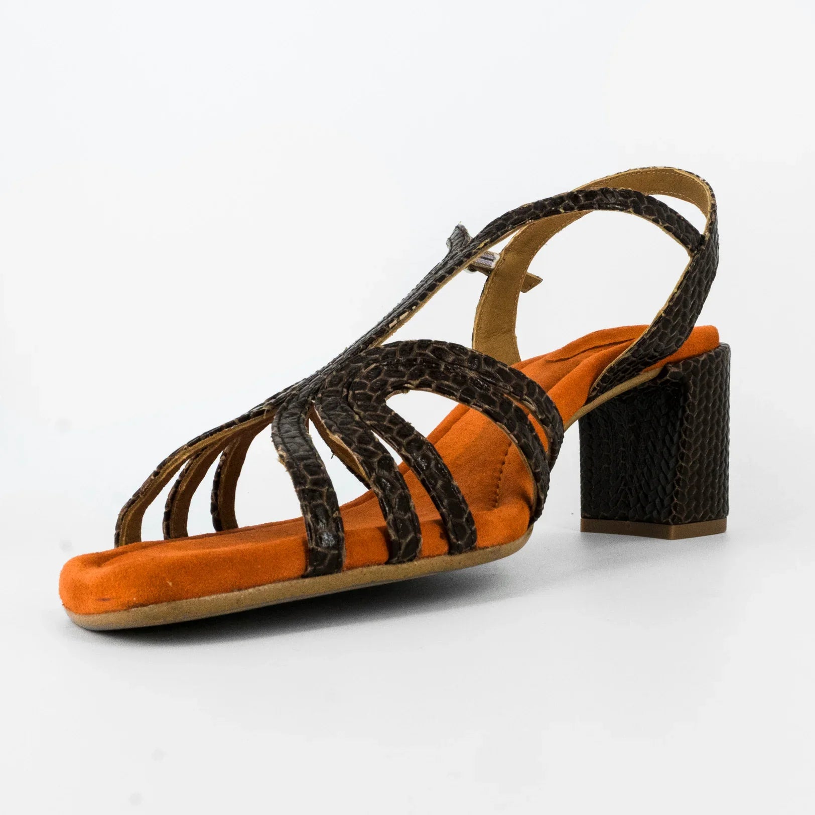 Sandalias De La Marca Audley Para Mujer Modelo Hallie: Tacón Crossed Sepia En Color Marrón