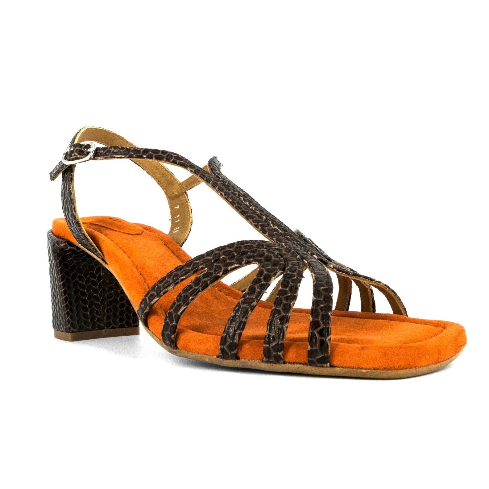 Sandalias De La Marca Audley Para Mujer Modelo Hallie: Tacón Crossed Sepia En Color Marrón
