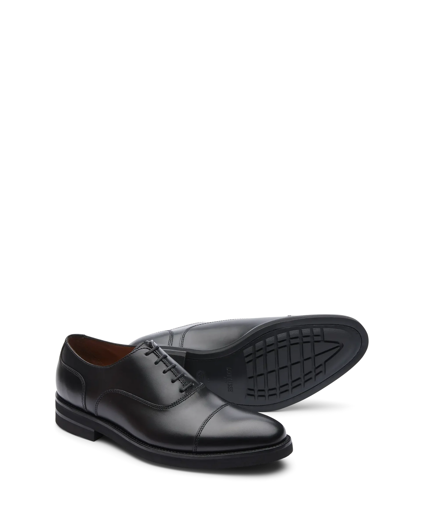 Chaussures Oxford Holborn pour homme Lottusse en cuir de vache brossé noir