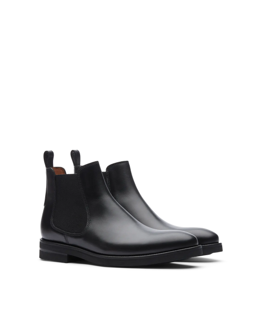Bottines Chelsea Holborn noires en cuir de vache brossé pour homme de Lottusse