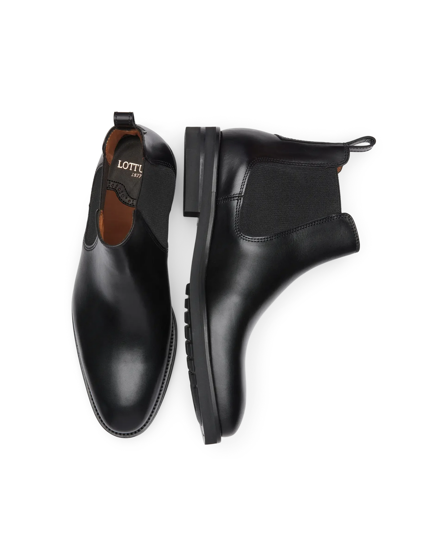 Bottines Chelsea Holborn noires en cuir de vache brossé pour homme de Lottusse