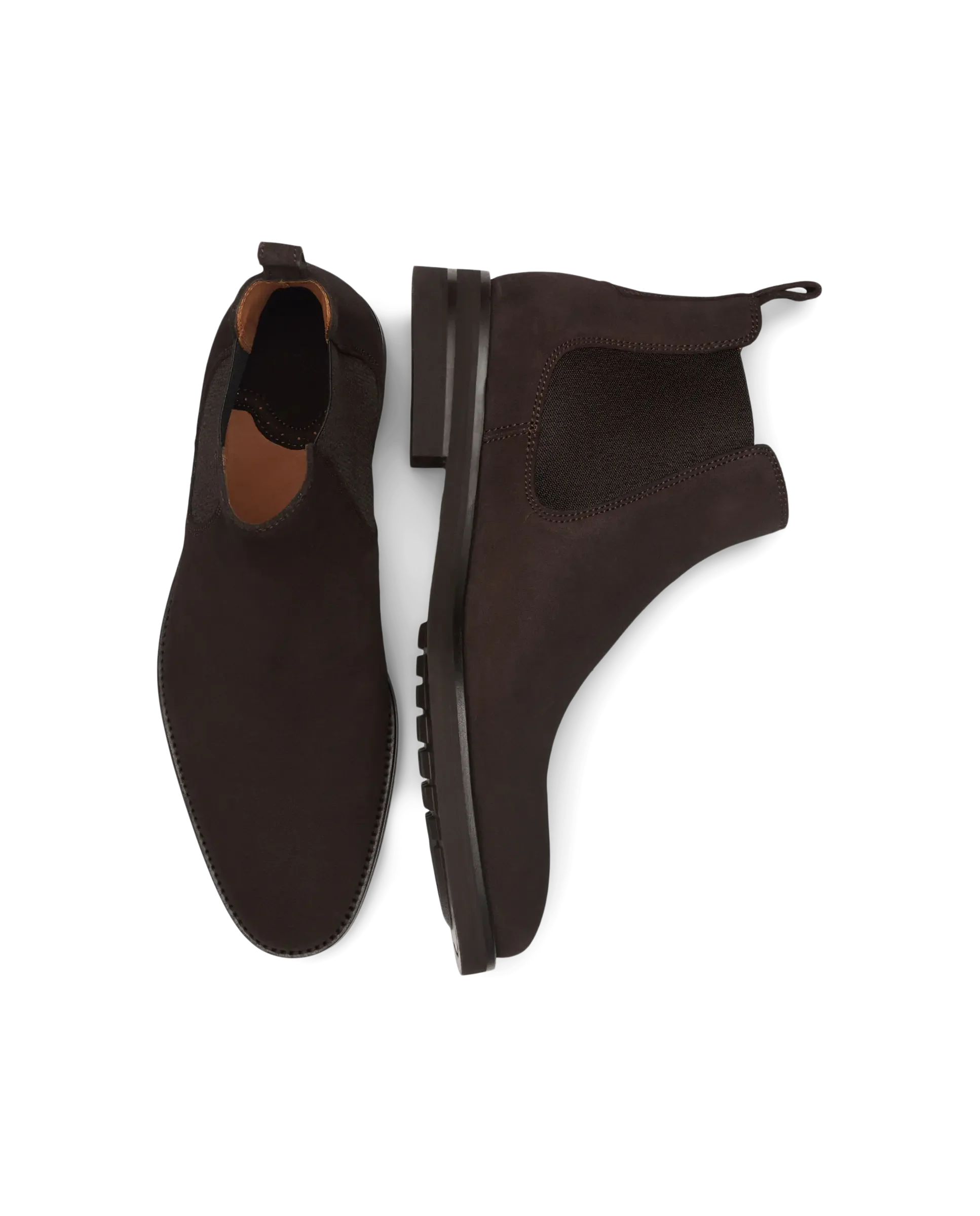 LOTTUSSE 男士切尔西靴,Holborn Moka,棕色绒面小牛皮