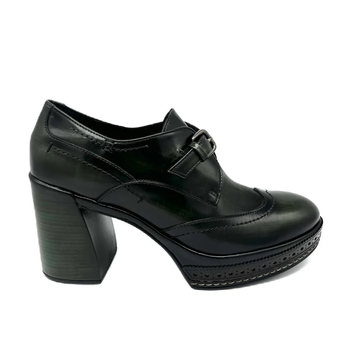 Chaussures à talons hauts pour femme de la marque Pons Quintana, modèle Amelia Forest Nepal, de couleur verte.