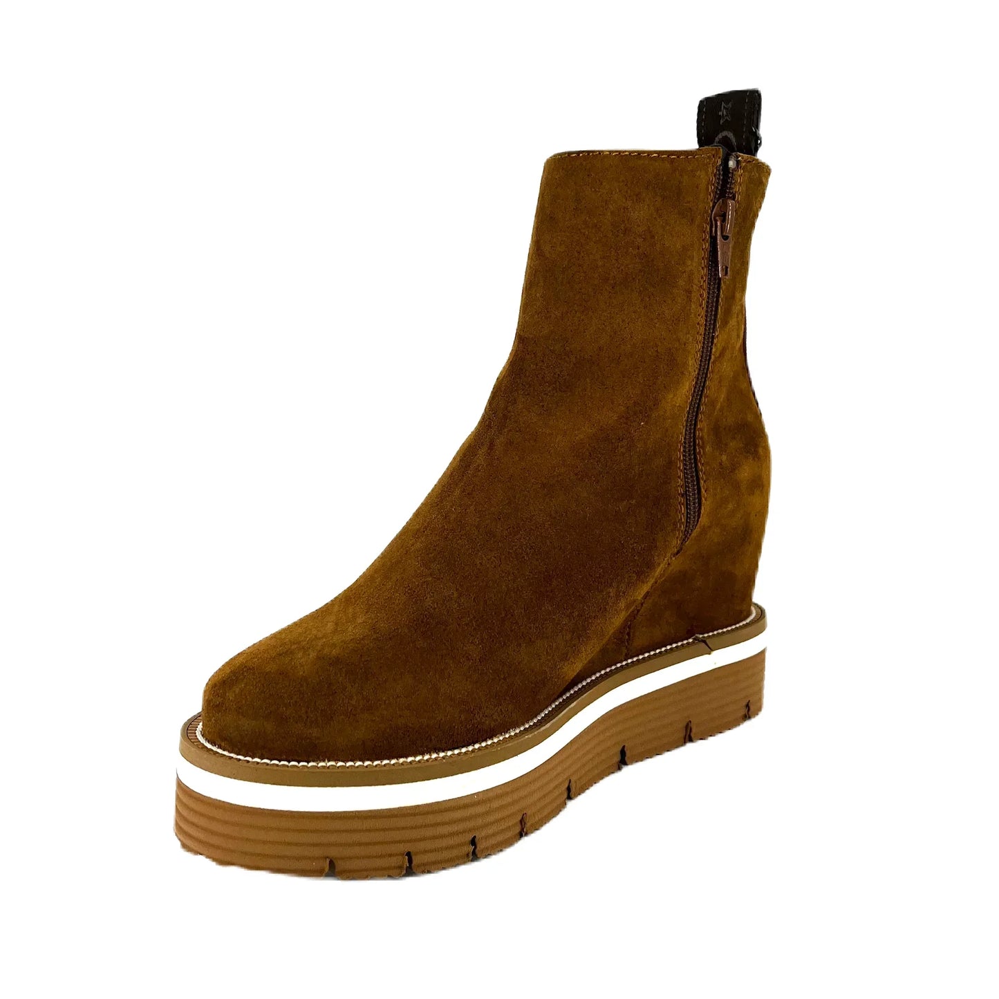 Botines De La Marca Pedro Miralles Para Mujer Modelo Velour Nobuk Marrón Mod 22301En Color Marrón