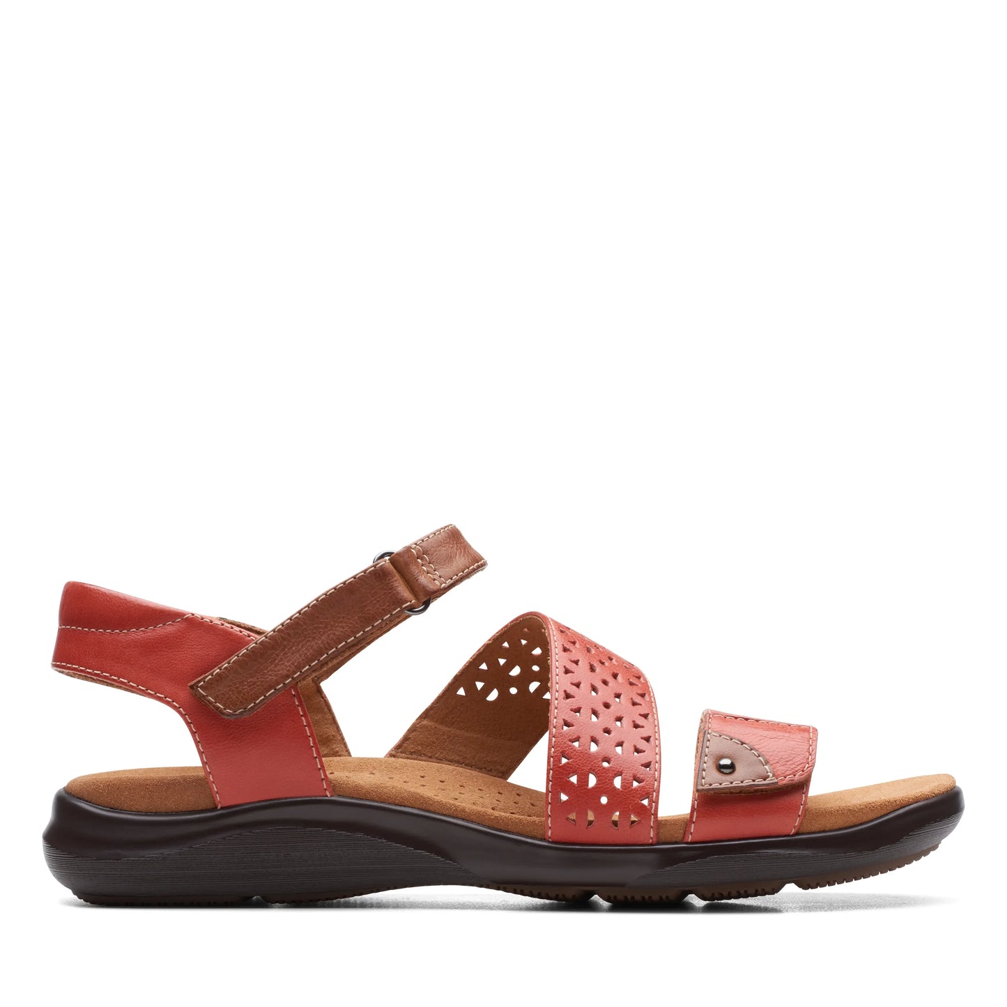 Sandalias De La Marca Clarks Para Mujer Modelo Kitly Way Grenadine Leather En Color Rojo