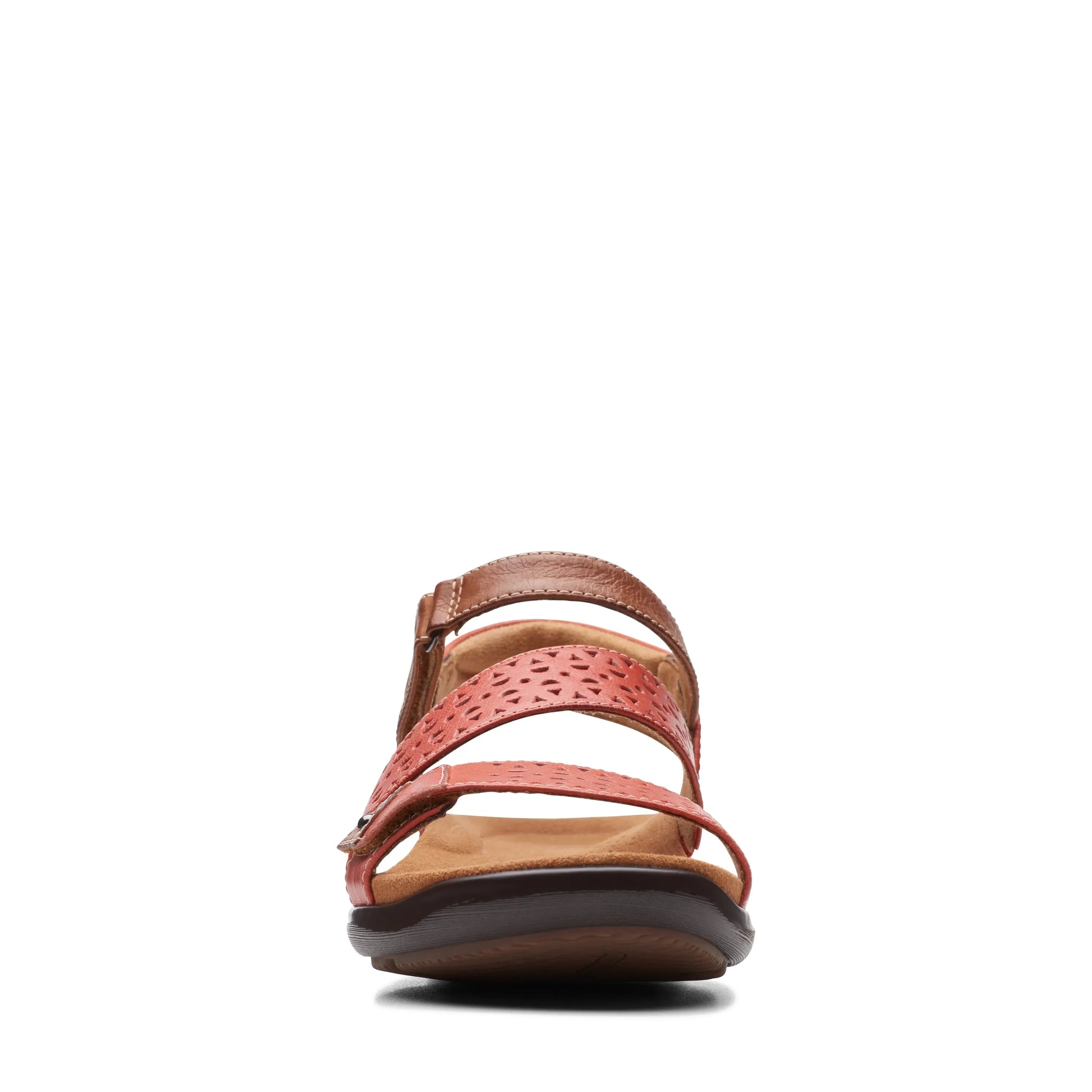 Clarks 女士 Kitly Way Grenadine Lea 红色凉鞋