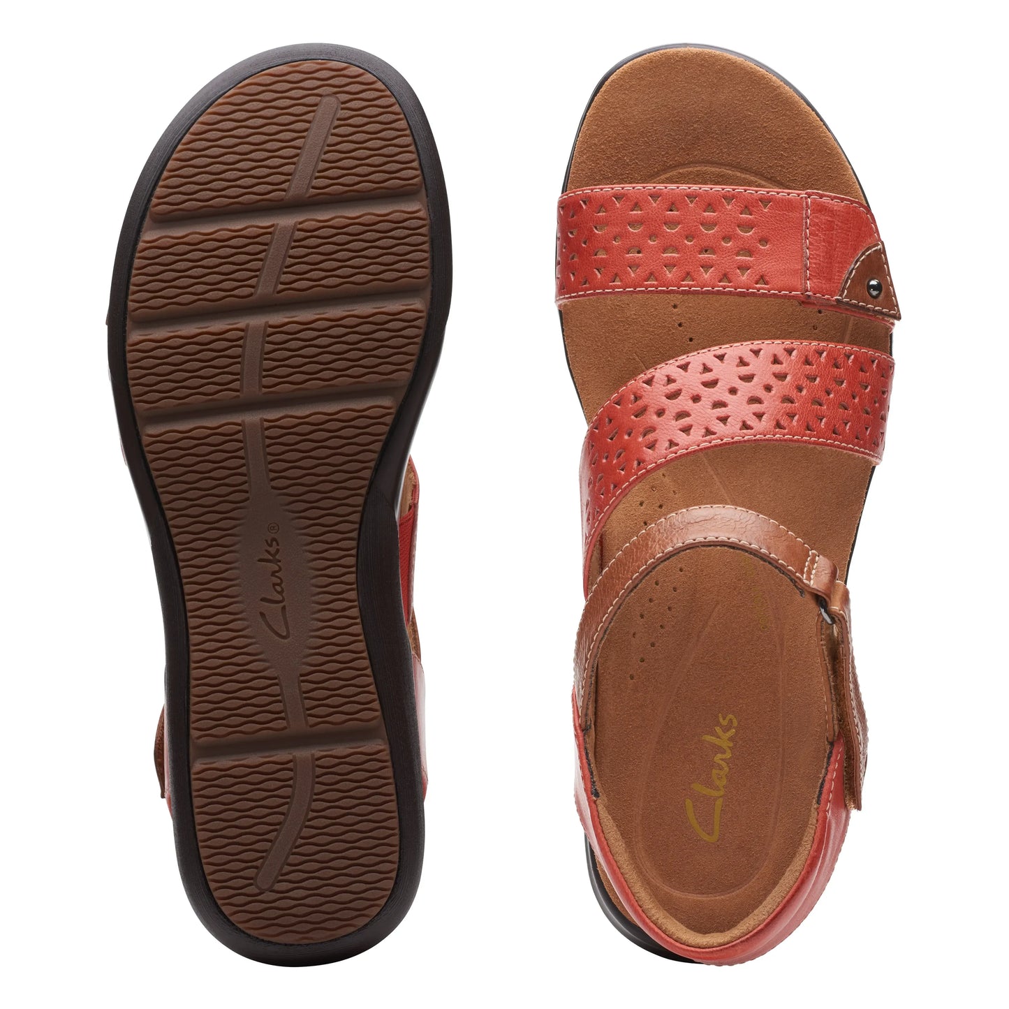 Sandalias De La Marca Clarks Para Mujer Modelo Kitly Way Grenadine Leather En Color Rojo