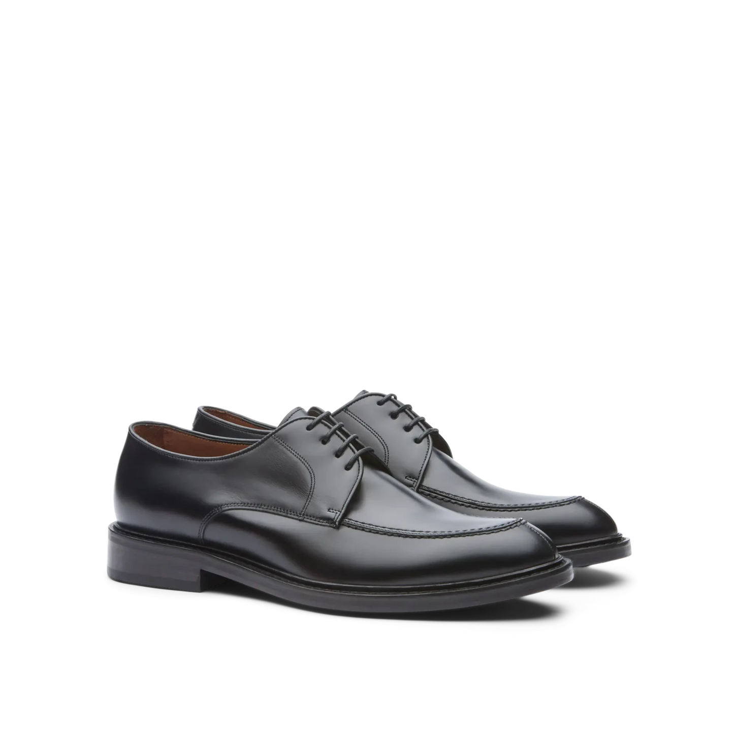 Chaussures Oxford Lottusse pour homme, modèle Harrys Derbys, en cuir de vachette semi-brillant noir