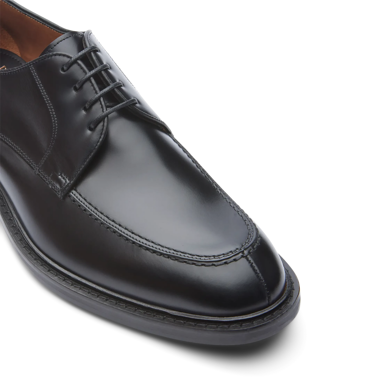 Chaussures Oxford Lottusse pour homme, modèle Harrys Derbys, en cuir de vachette semi-brillant noir