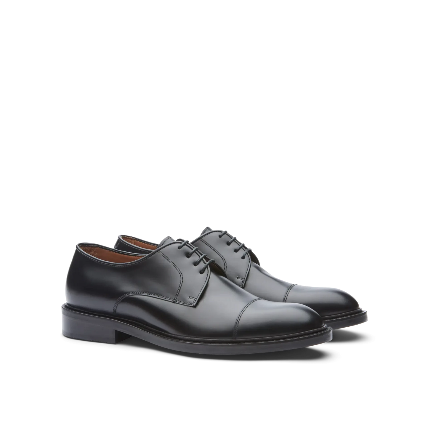 Chaussures Oxford Lottusse pour homme, modèle Harrys Derbys, en cuir de vachette semi-brillant noir