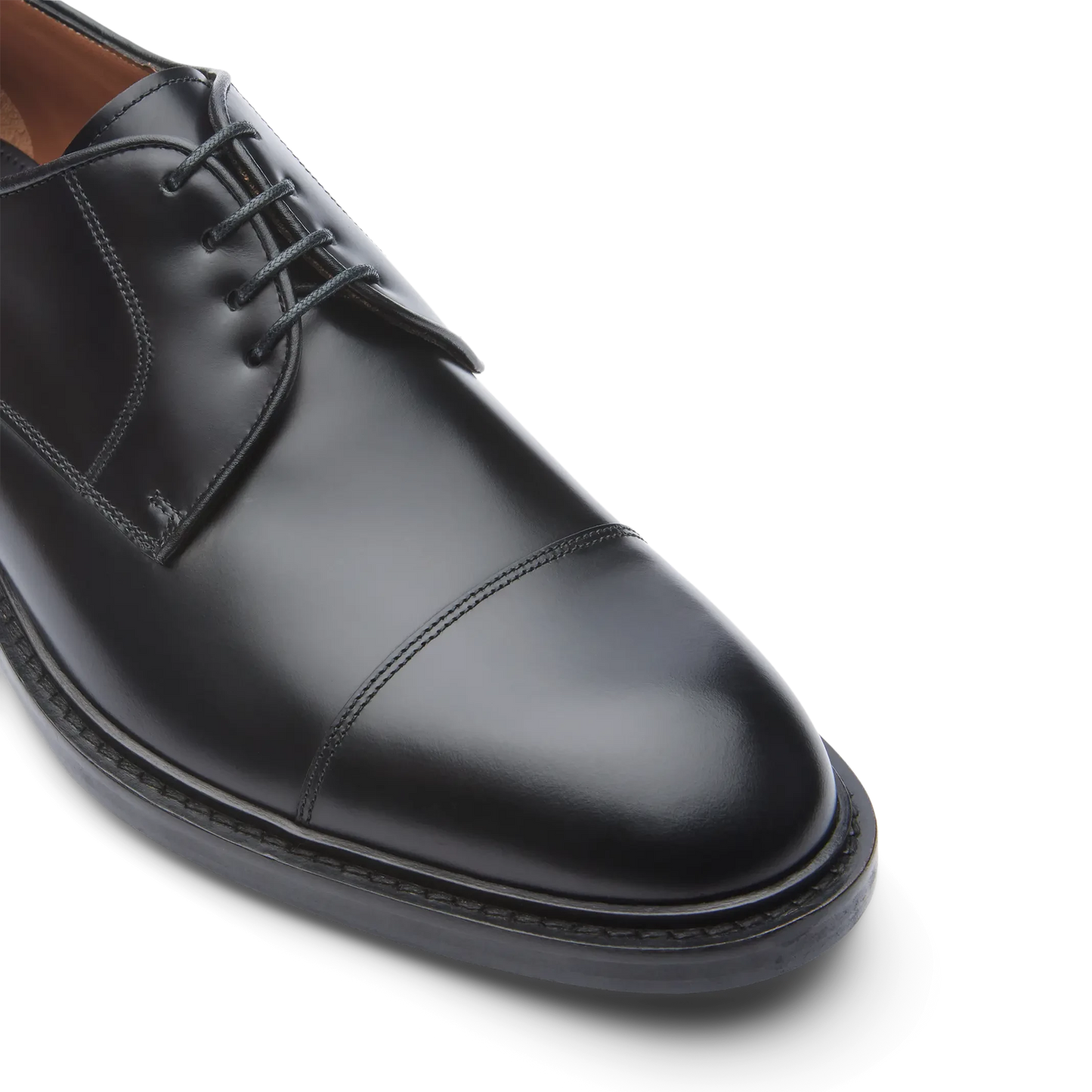 Chaussures Oxford Lottusse pour homme, modèle Harrys Derbys, en cuir de vachette semi-brillant noir