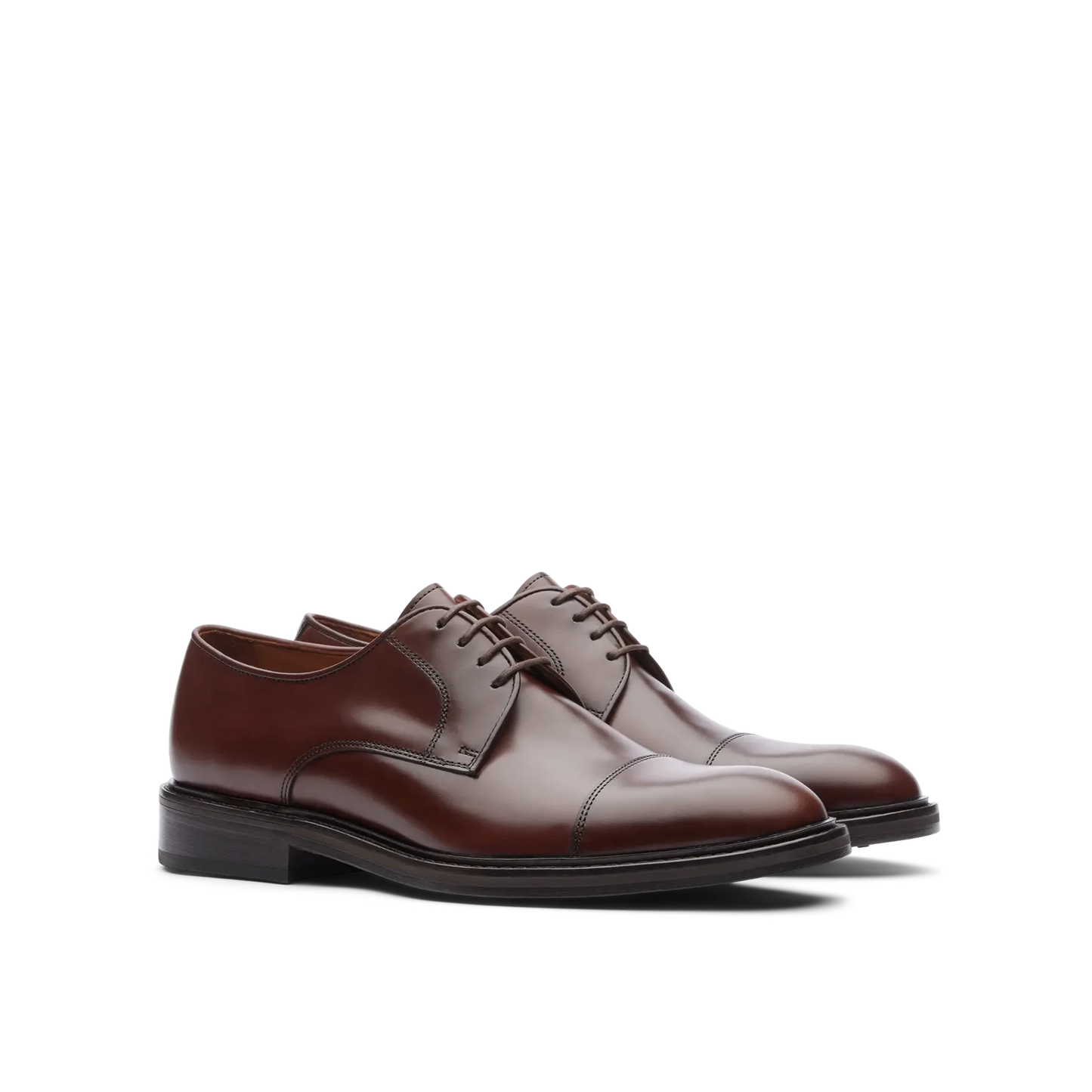 Chaussures Oxford Lottusse pour homme, modèle Harrys Derby, en cuir de vachette semi-brillant, marron