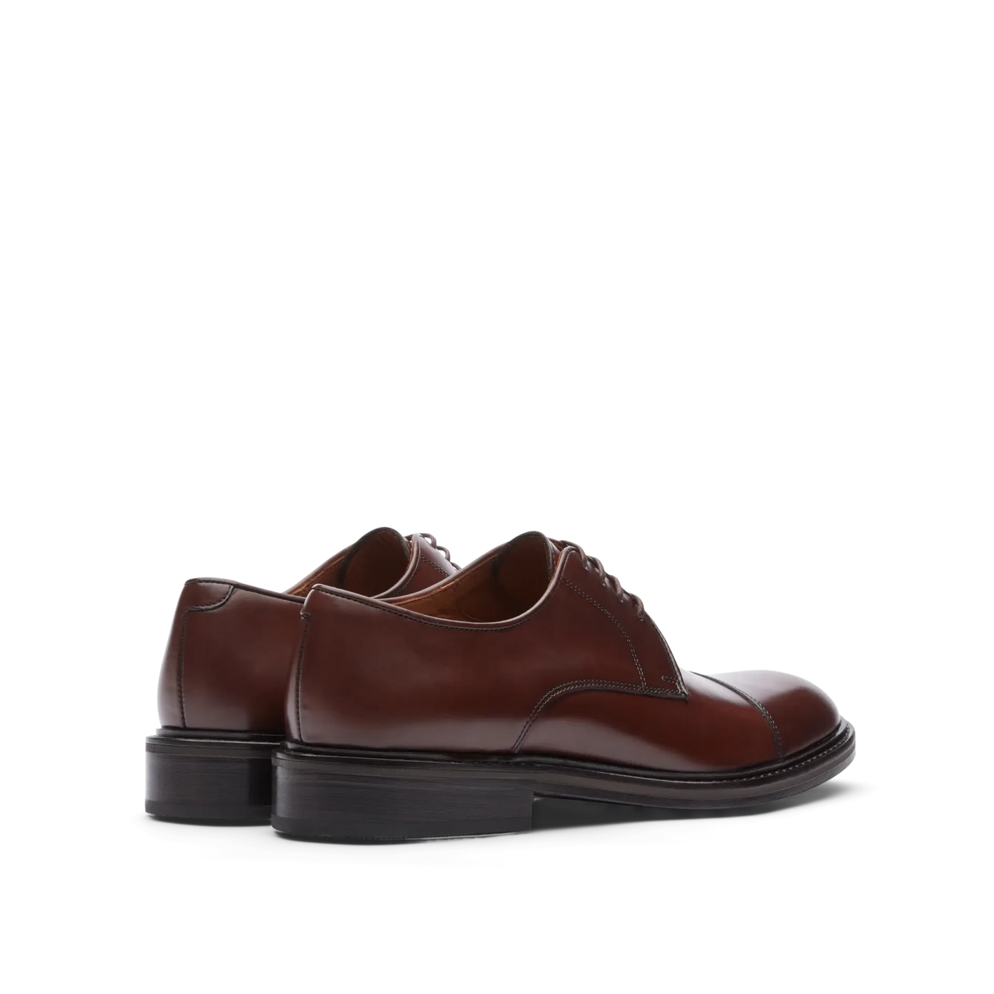 Chaussures Oxford Lottusse pour homme, modèle Harrys Derby, en cuir de vachette semi-brillant, marron
