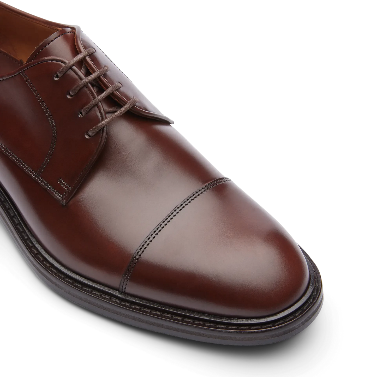 Chaussures Oxford Lottusse pour homme, modèle Harrys Derby, en cuir de vachette semi-brillant, marron