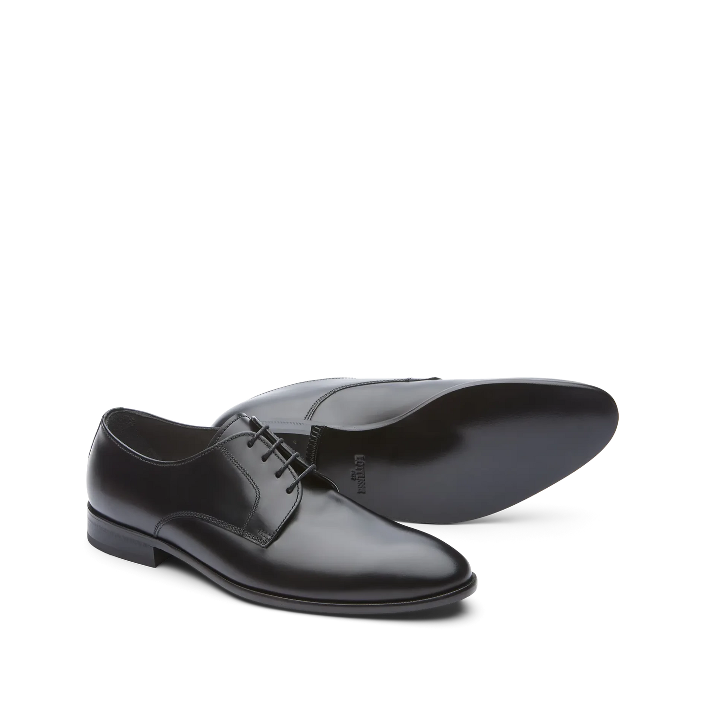 Chaussures Derby Oxford Regent Lottusse pour homme en cuir de vachette semi-brillant noir