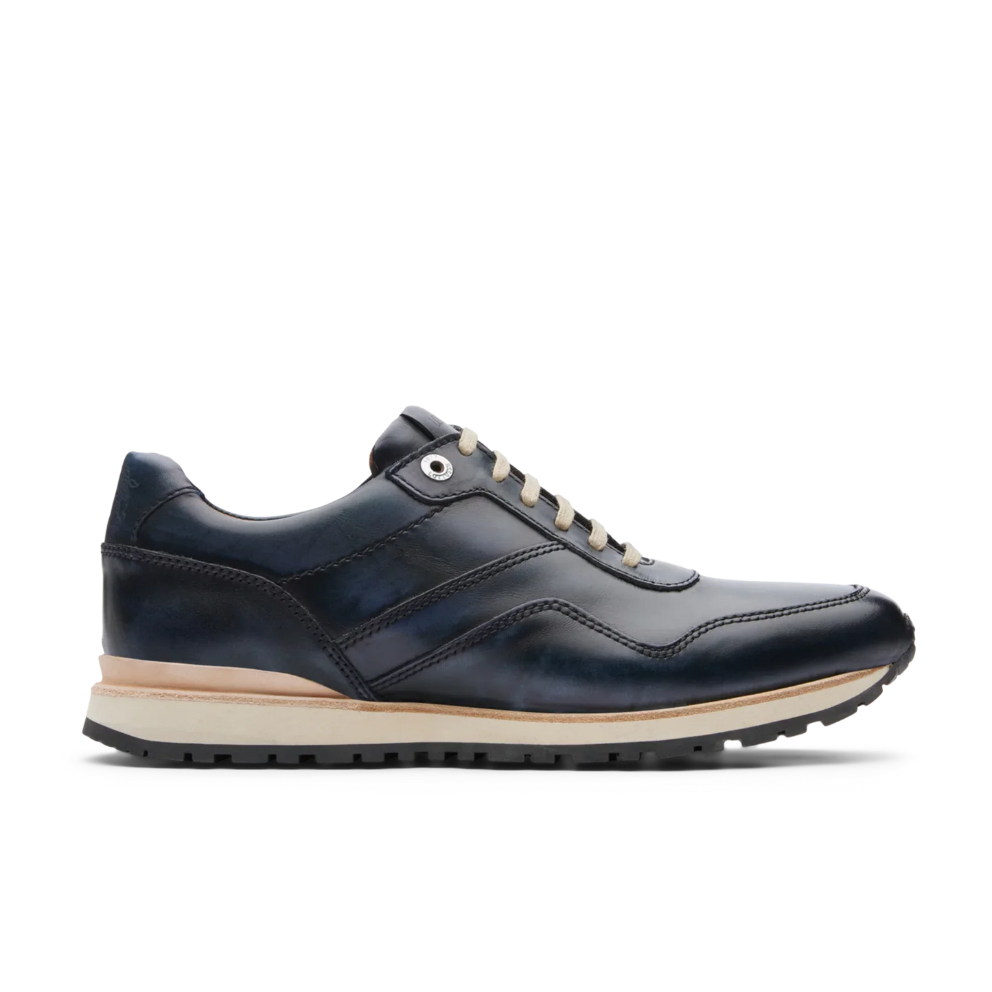 Lottusse Herren-Sneakers, Modell Tokyo, Marineblau, gebürstetes Rindsleder, Blau