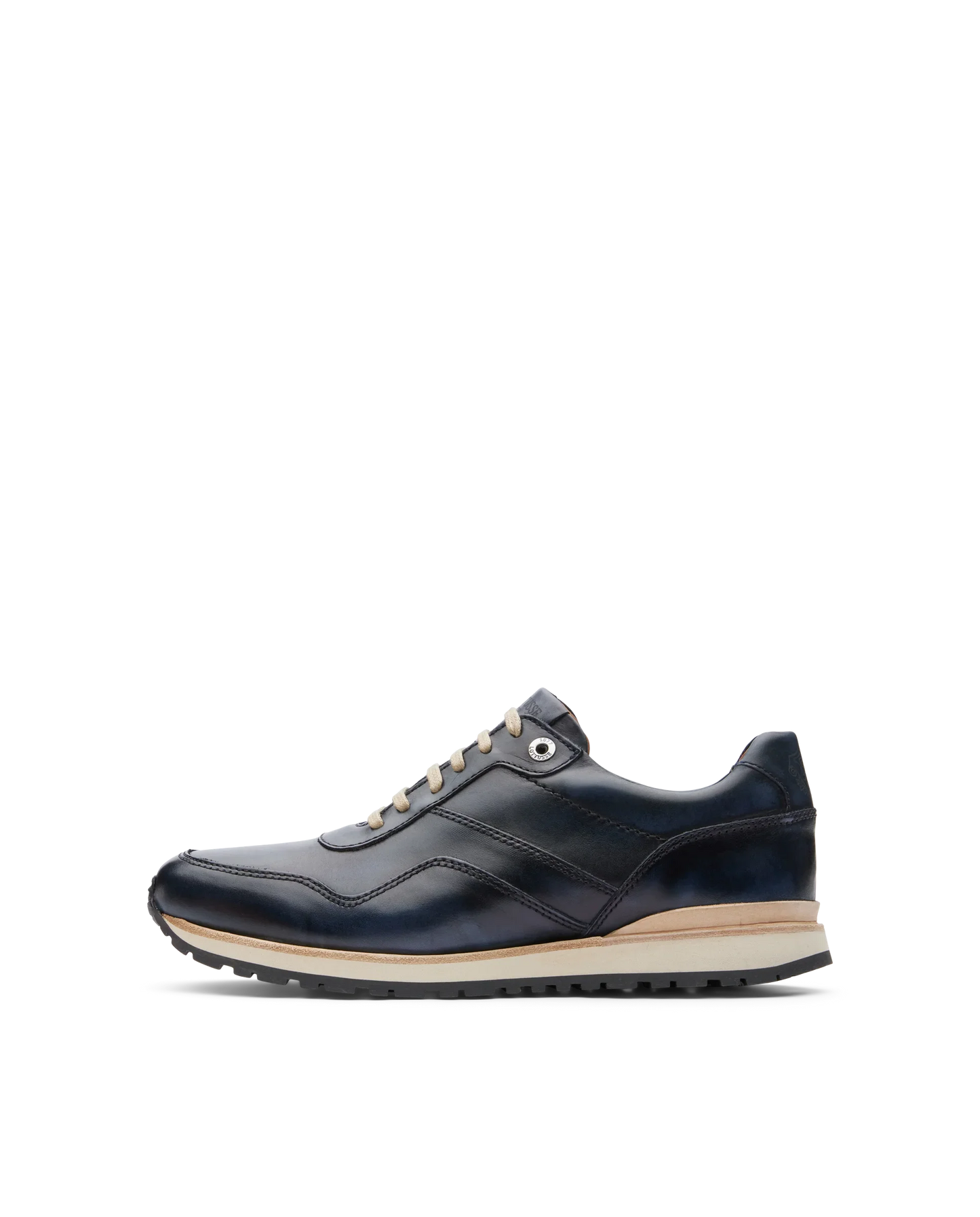 Lottusse Herren-Sneakers, Modell Tokyo, Marineblau, gebürstetes Rindsleder, Blau