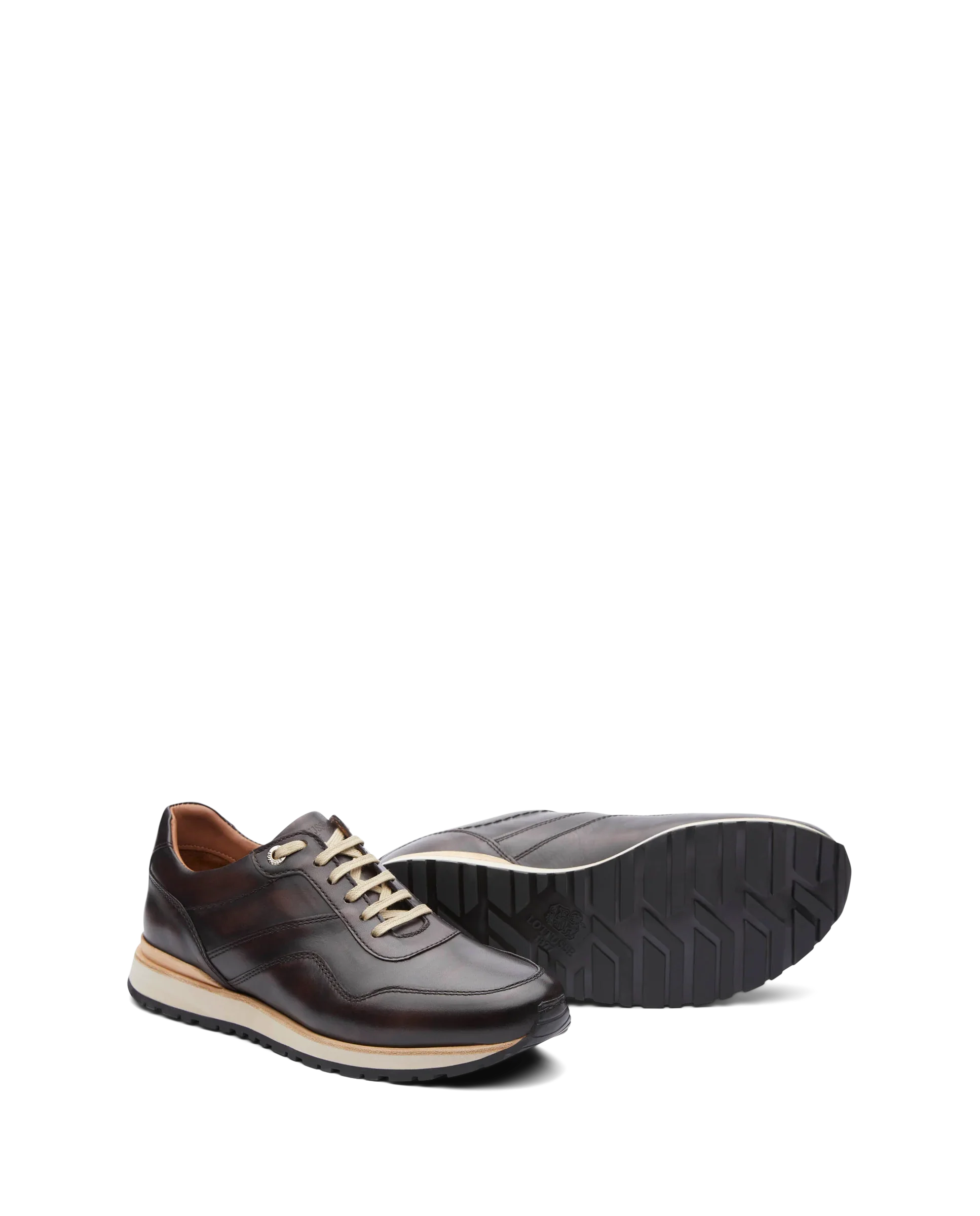 Sneakers De Vestir De La Marca Lottusse Para Hombre Modelo Tokyo Moka De Vacuno CepilladoEn Color Marrón