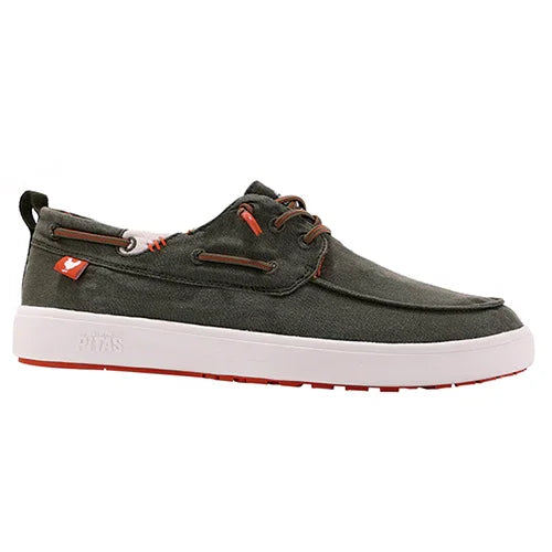 Nautische Schuhe der Marke Pitas für Herren, Modell Maui Kaki in Khakifarbe
