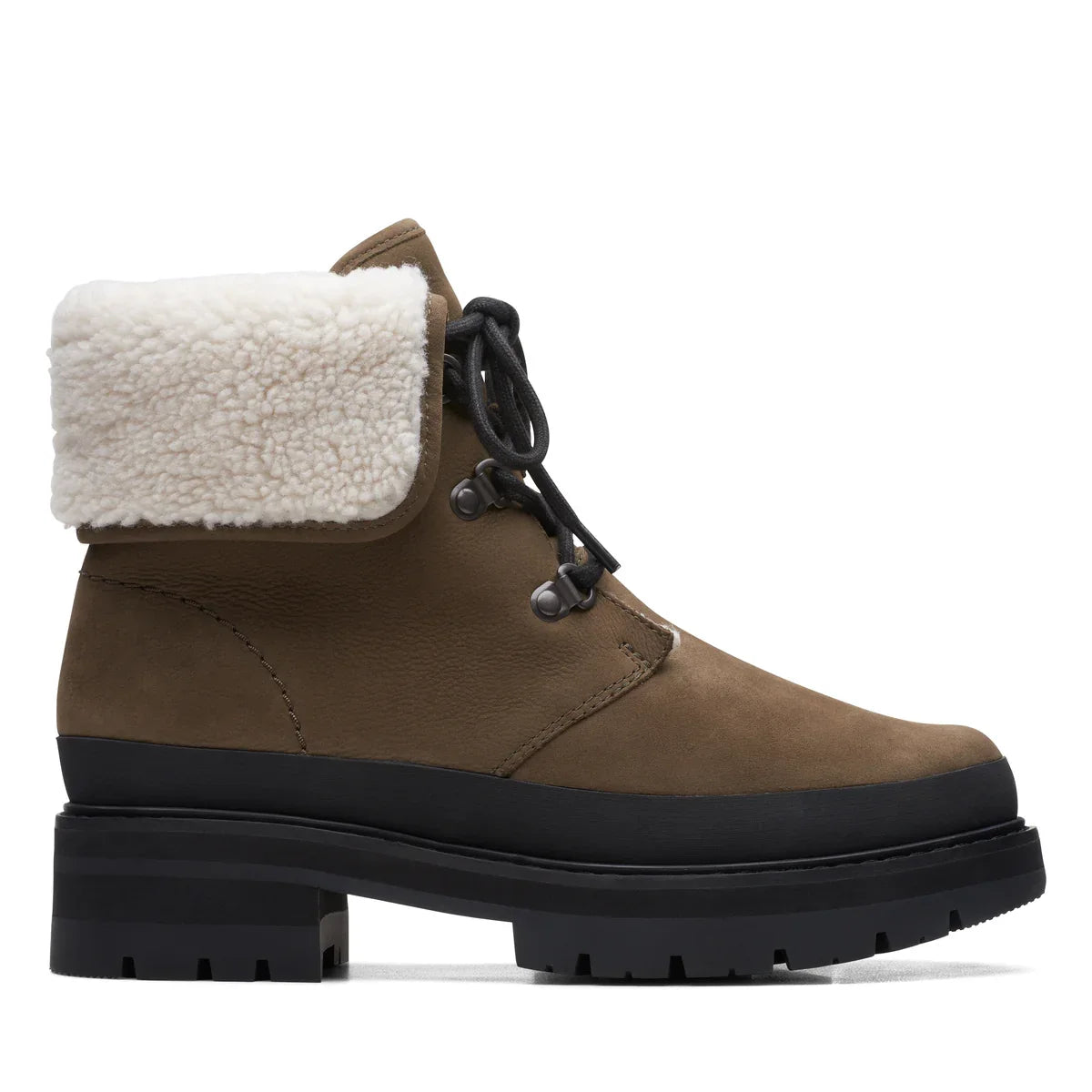 Botas De La Marca Clarks Para Mujer Modelo Orianna Turn Dark Olive Wlined En Color Verde