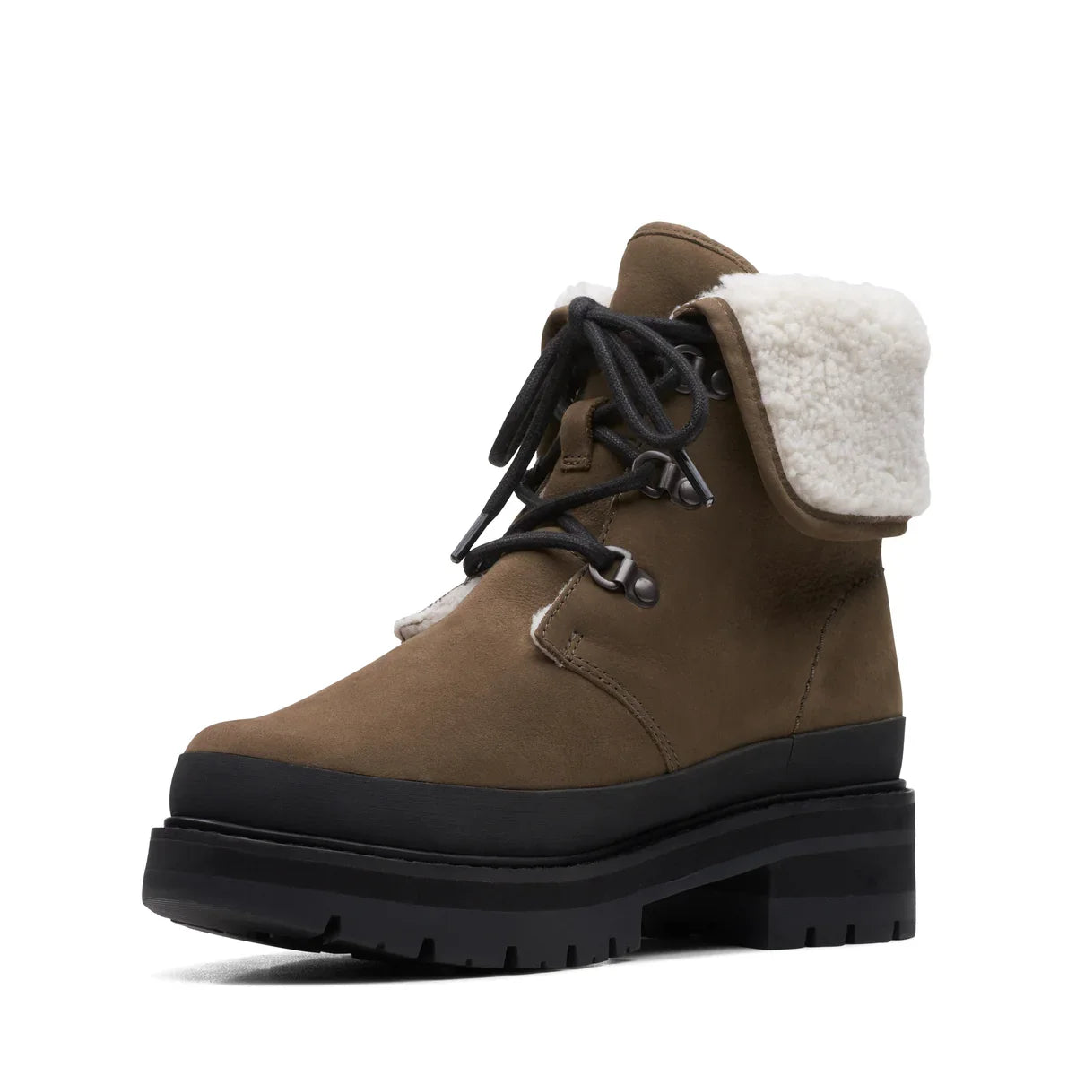 Botas De La Marca Clarks Para Mujer Modelo Orianna Turn Dark Olive Wlined En Color Verde