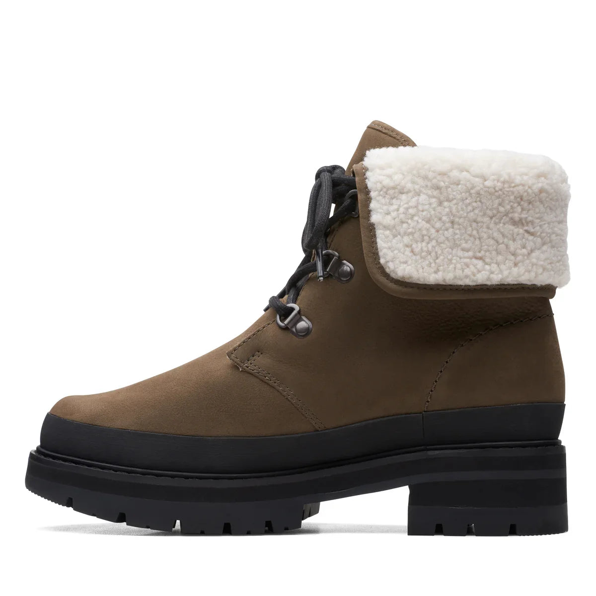 Botas De La Marca Clarks Para Mujer Modelo Orianna Turn Dark Olive Wlined En Color Verde