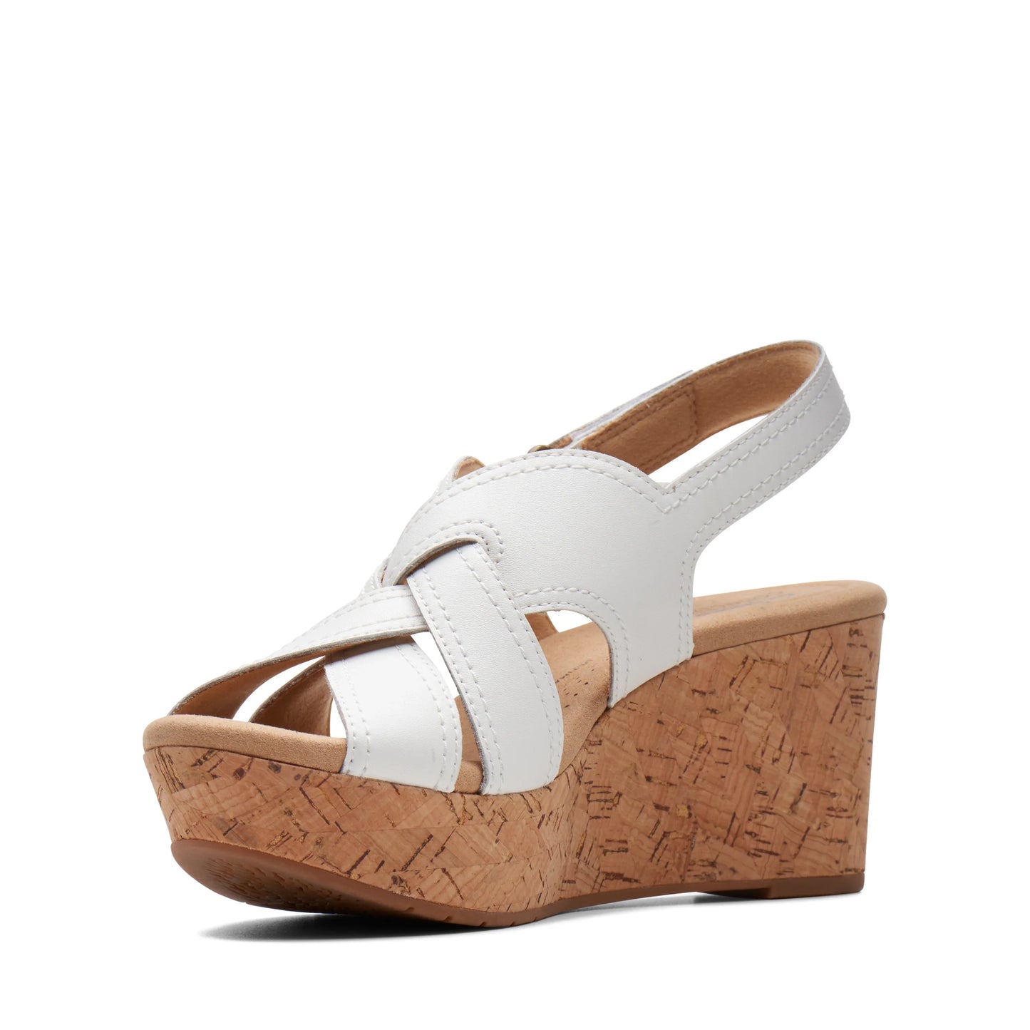 Zapato De Cuña De La Marca Clarks Para Mujer Modelo Rose Erin White Leather En Color Blanco