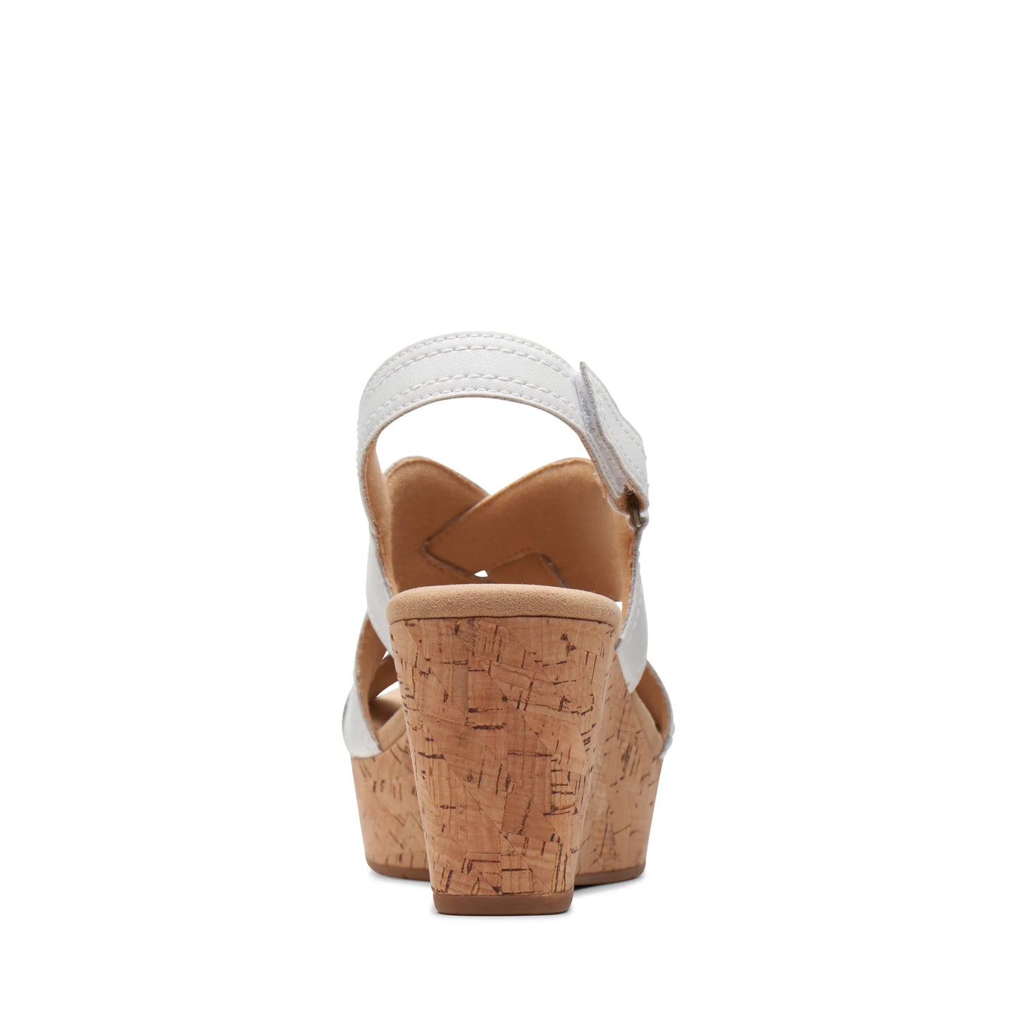 Zapato De Cuña De La Marca Clarks Para Mujer Modelo Rose Erin White Leather En Color Blanco