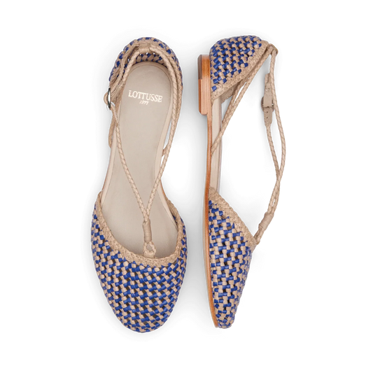 Lottusse damesballerina's, model Nood Sabbia Klein, in blauw
