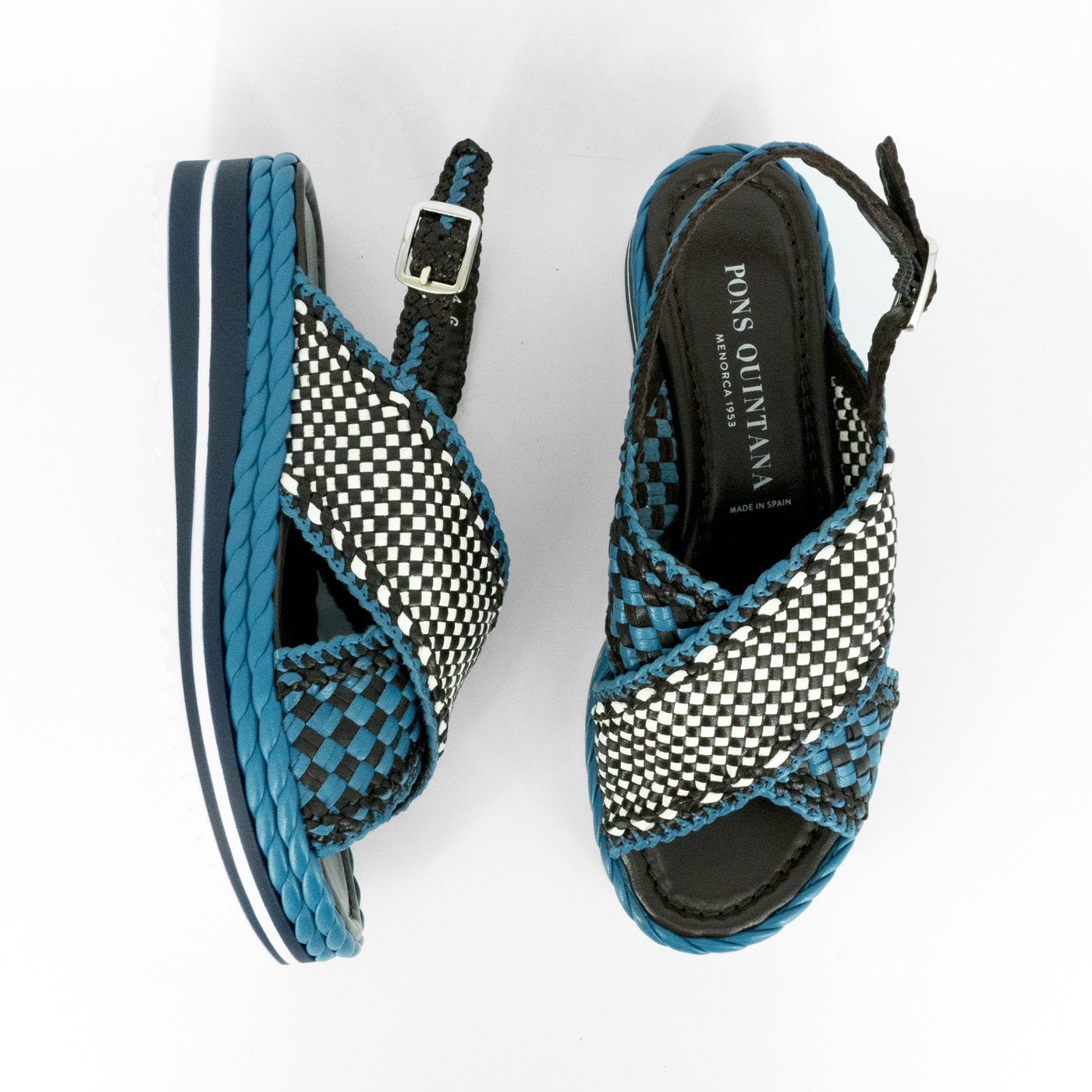 Sandalias De La Marca Pons Quintana Para Mujer Modelo Milan V104 Vira Royal En Color Azul