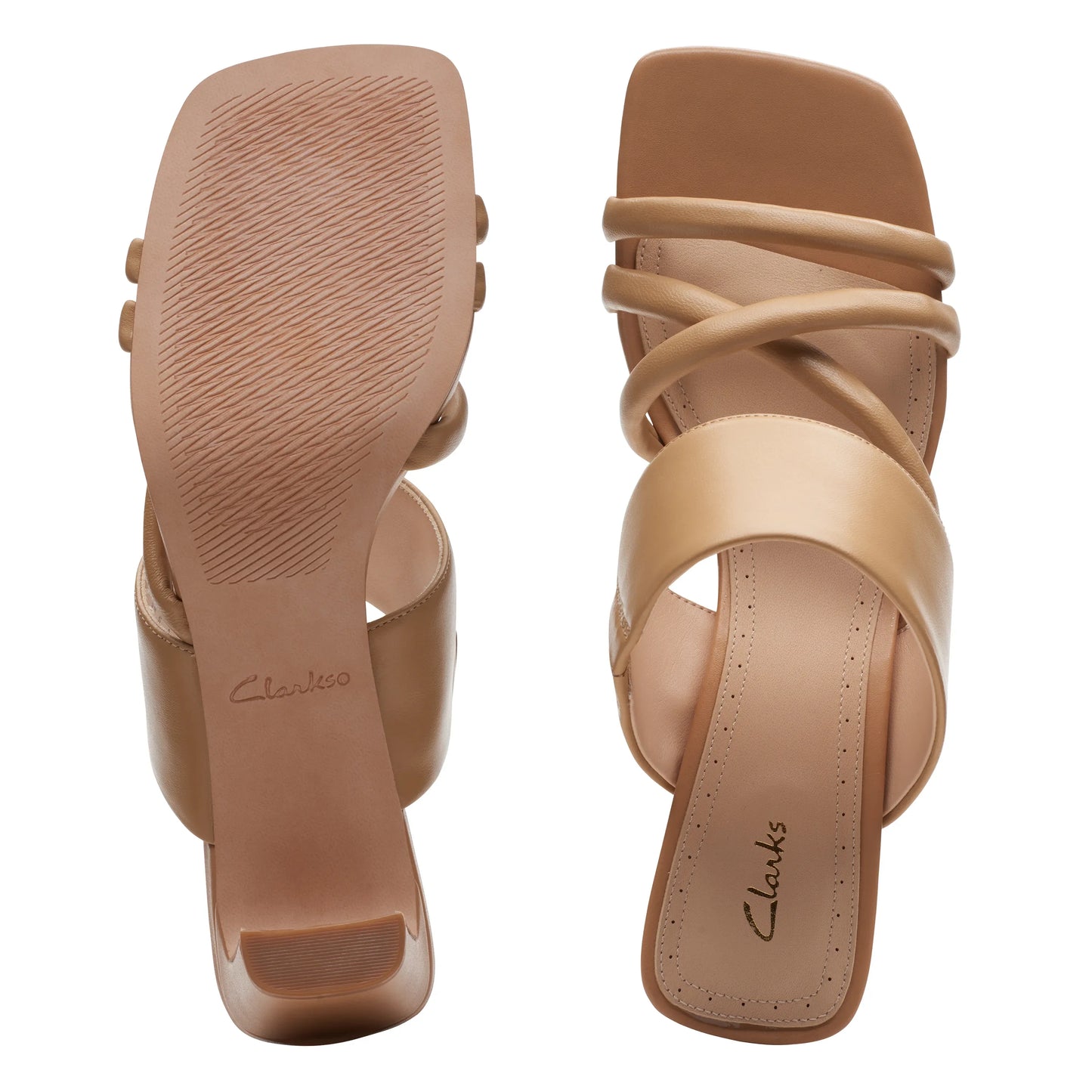 Sandalias Con Tiras De La Marca Clarks Para Mujer Modelo Seren Mule Camel En Color Beige